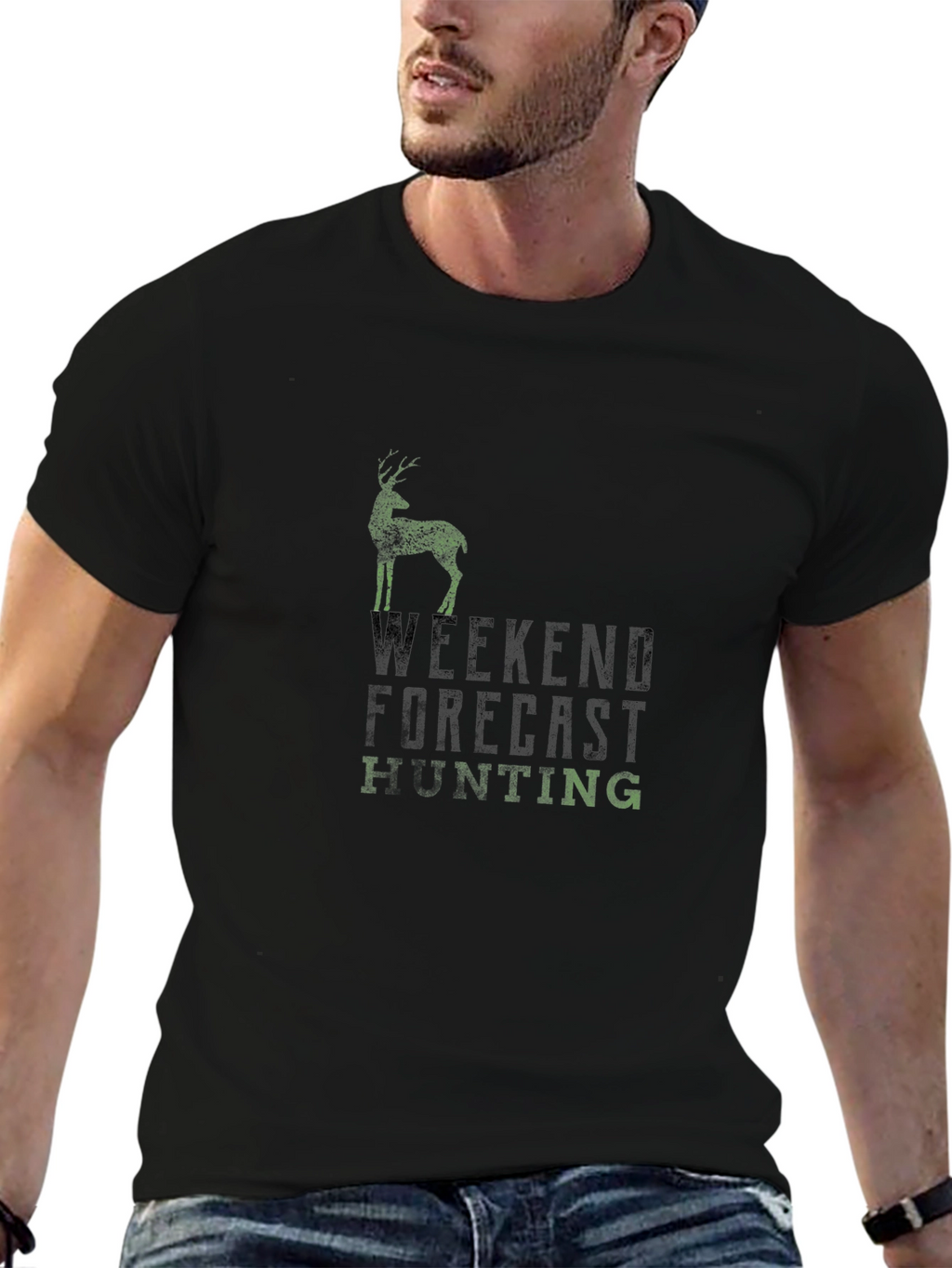 Weekend Forecast Hunting Black T-Shirt
