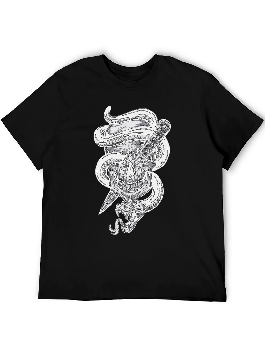 Skull Snake and Dagger Graphic Tee - Mens