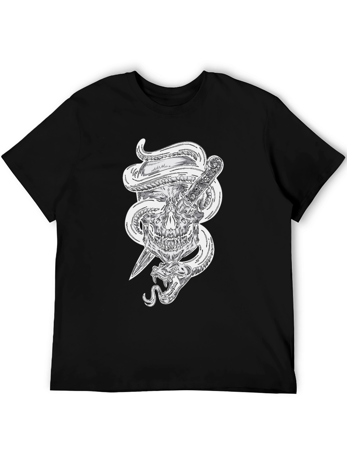 Skull Snake and Dagger Graphic Tee - Mens