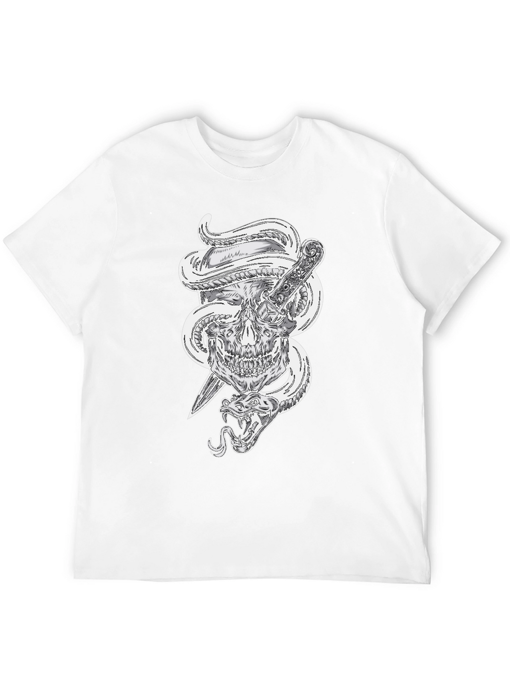 Skull Snake and Dagger Graphic Tee - Mens