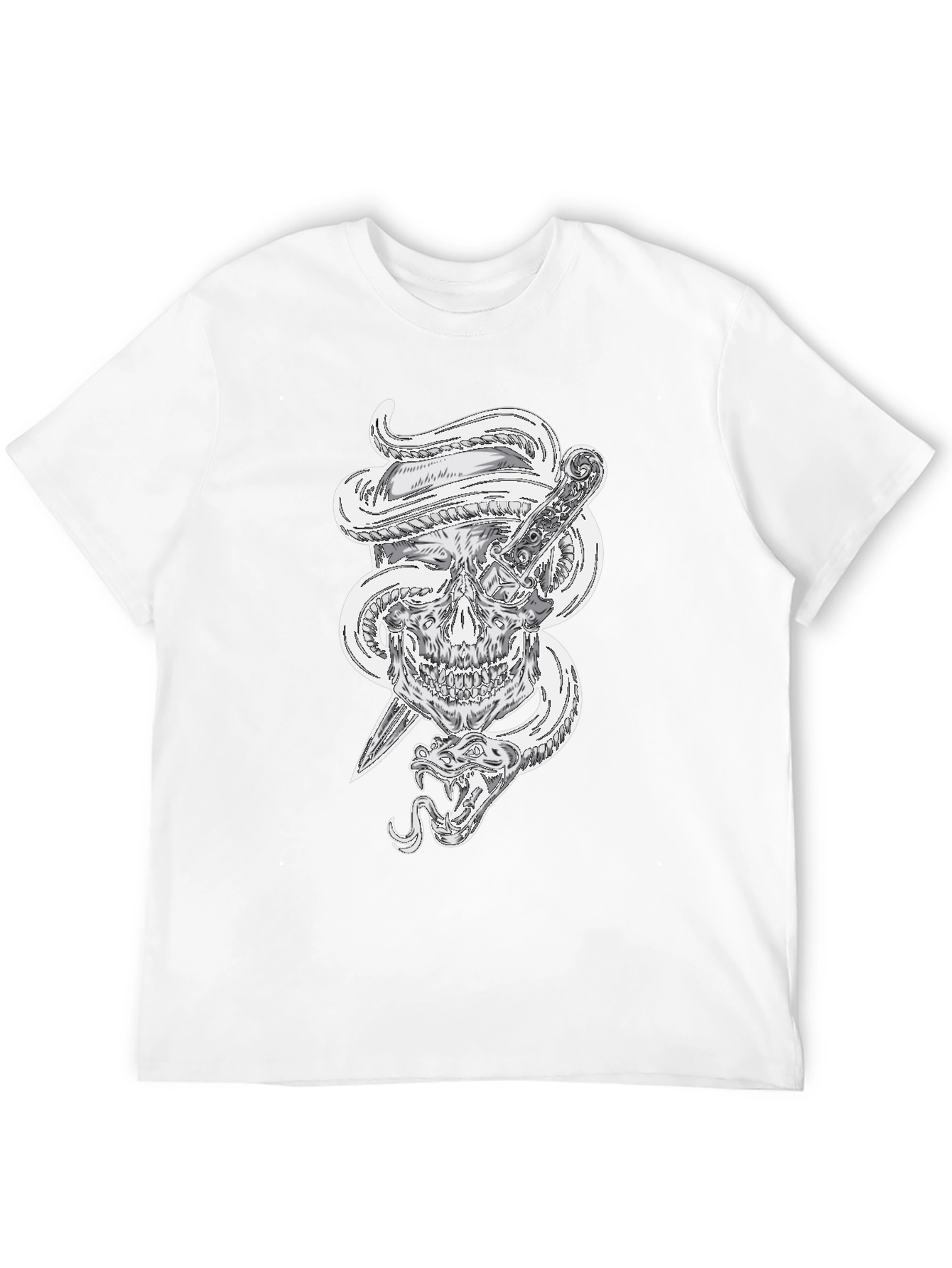 Skull Snake and Dagger Graphic Tee - Mens