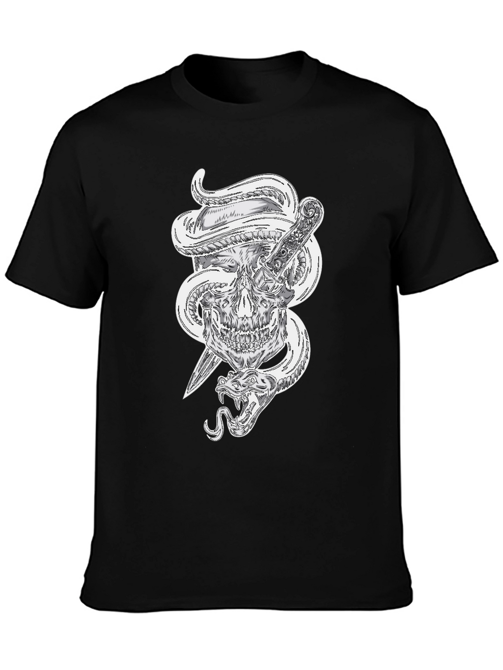 Skull Snake and Dagger Graphic Tee - Mens