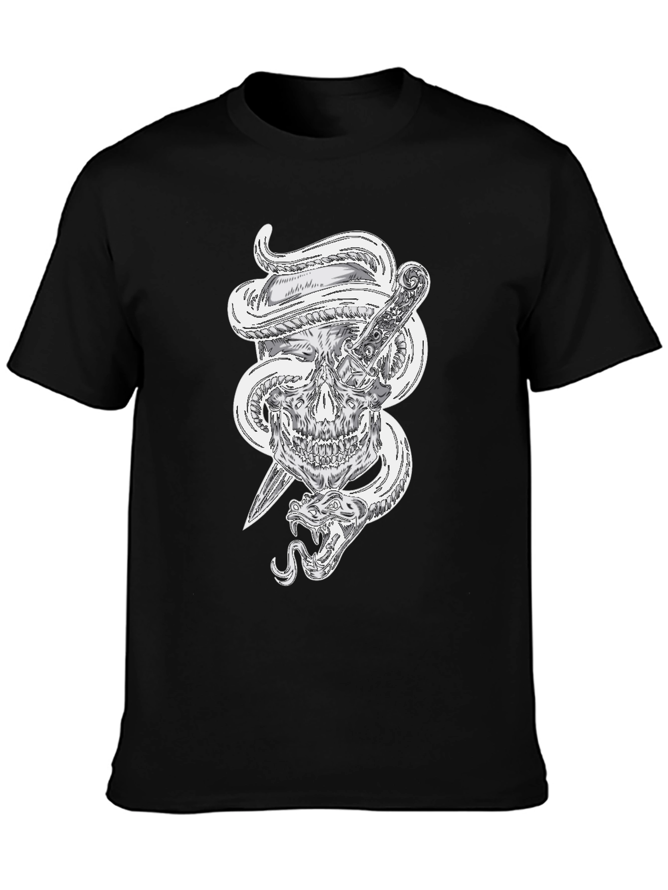 Skull Snake and Dagger Graphic Tee - Mens