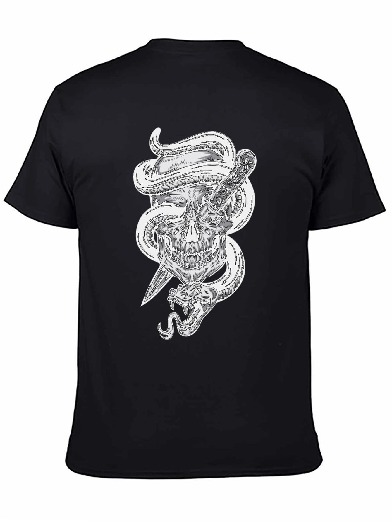 Skull Snake and Dagger Graphic Tee - Mens