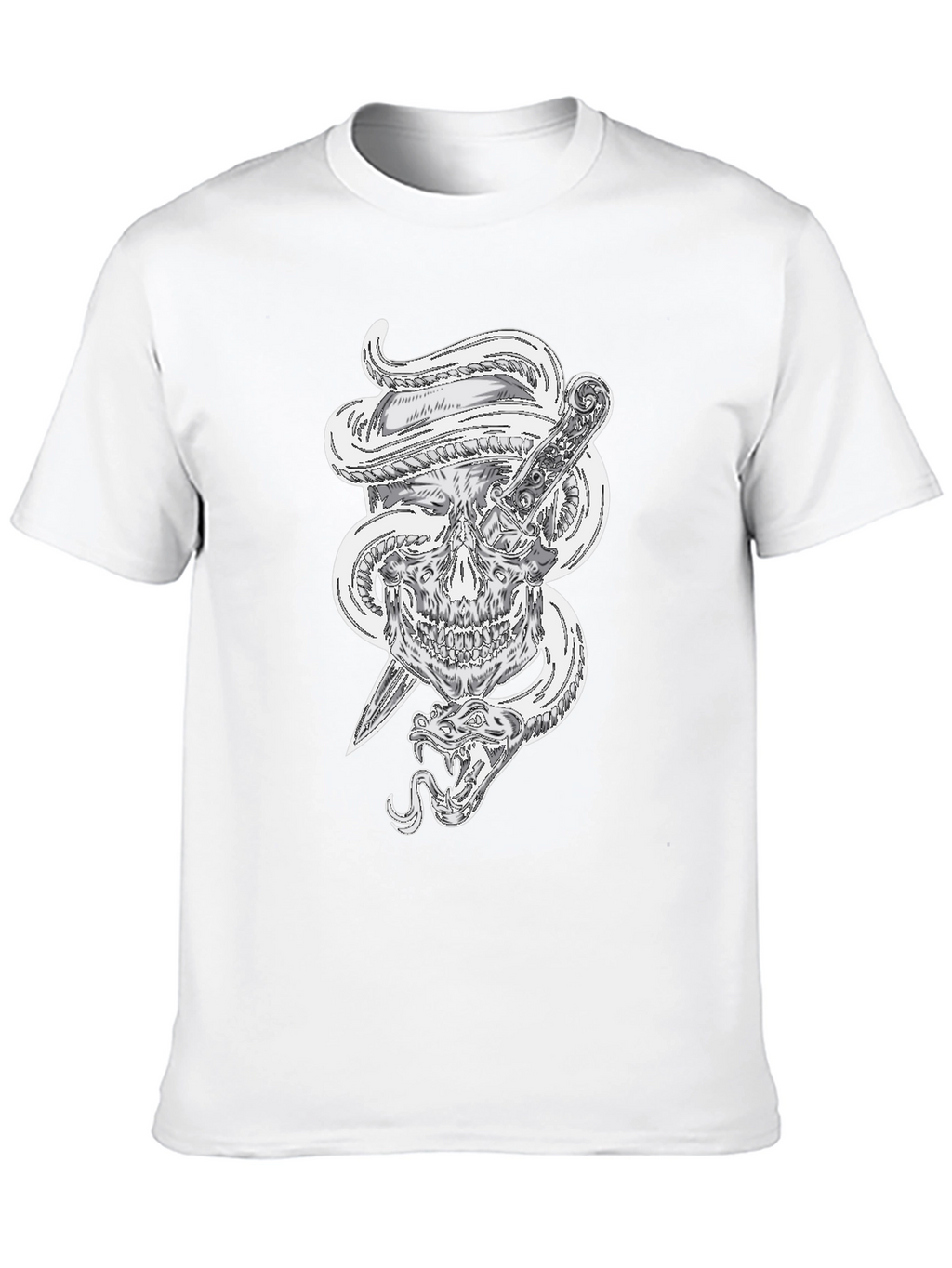 Skull Snake and Dagger Graphic Tee - Mens