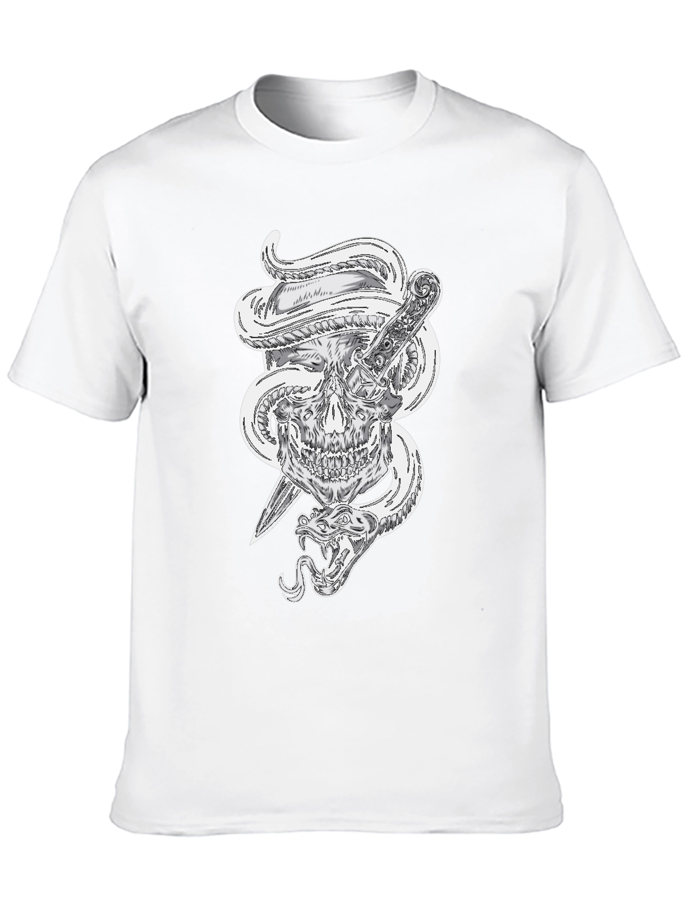 Skull Snake and Dagger Graphic Tee - Mens