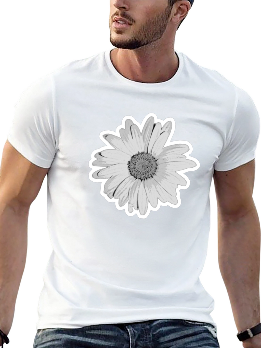 Daisy Graphic Print Black T-Shirt