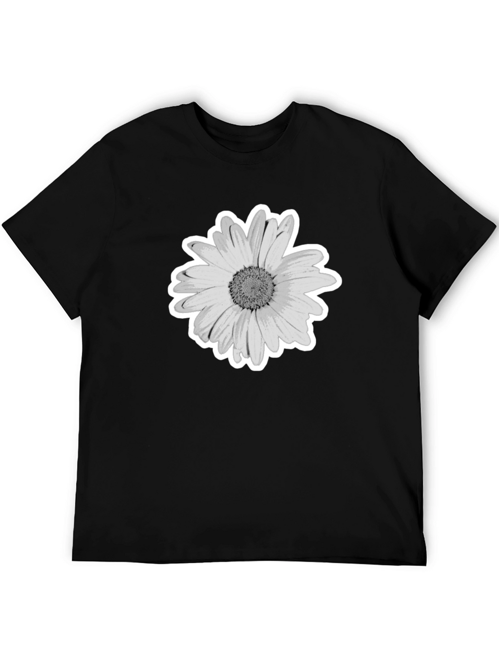 Daisy Graphic Print Black T-Shirt