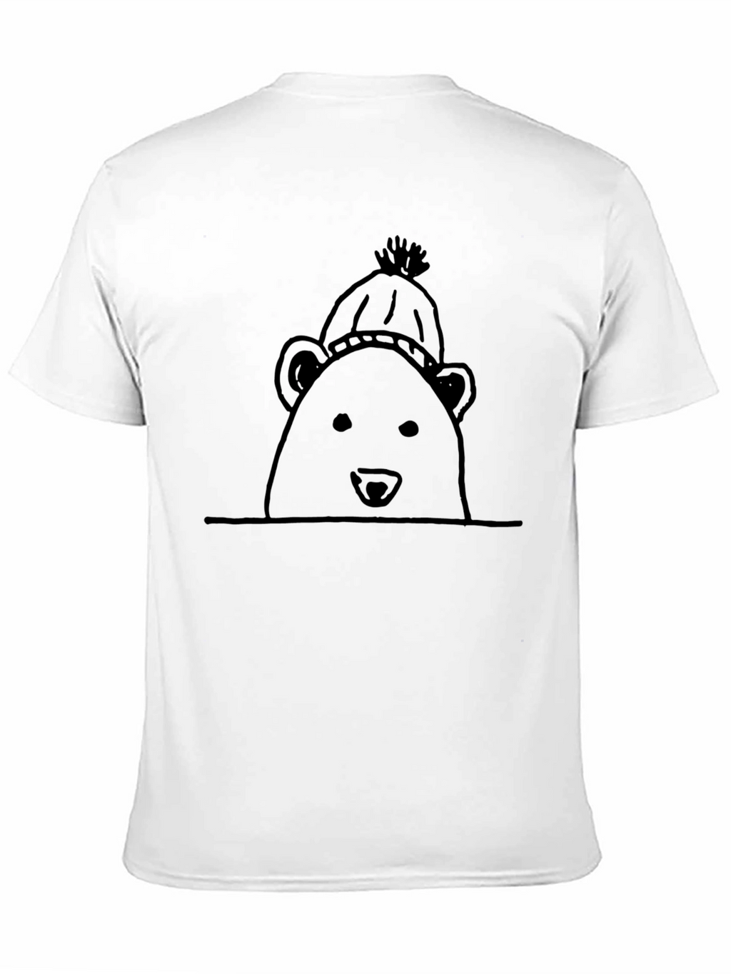 Black Bear in Hat Graphic T-Shirt