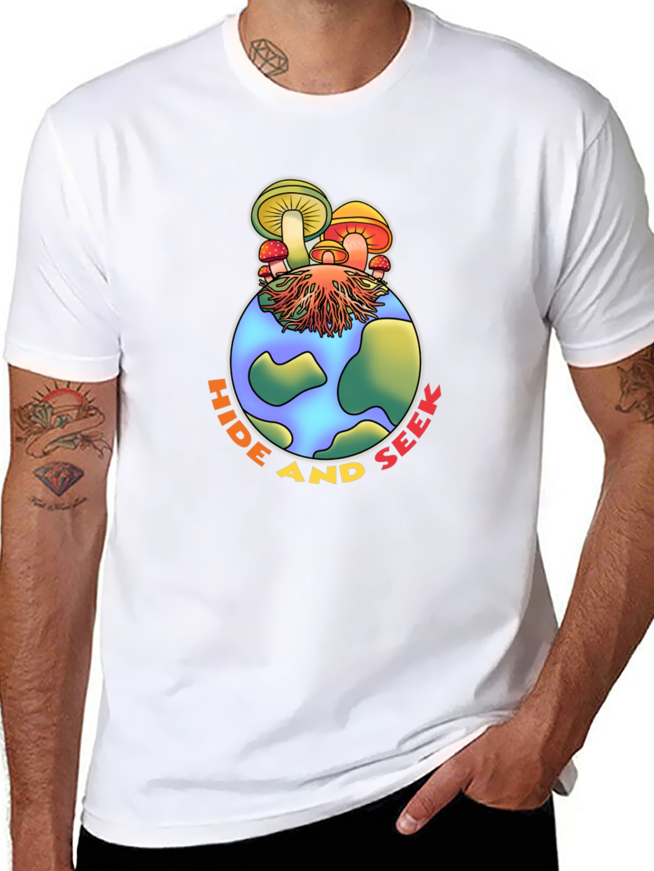 Hide and Seek Mushroom Earth Graphic Tee