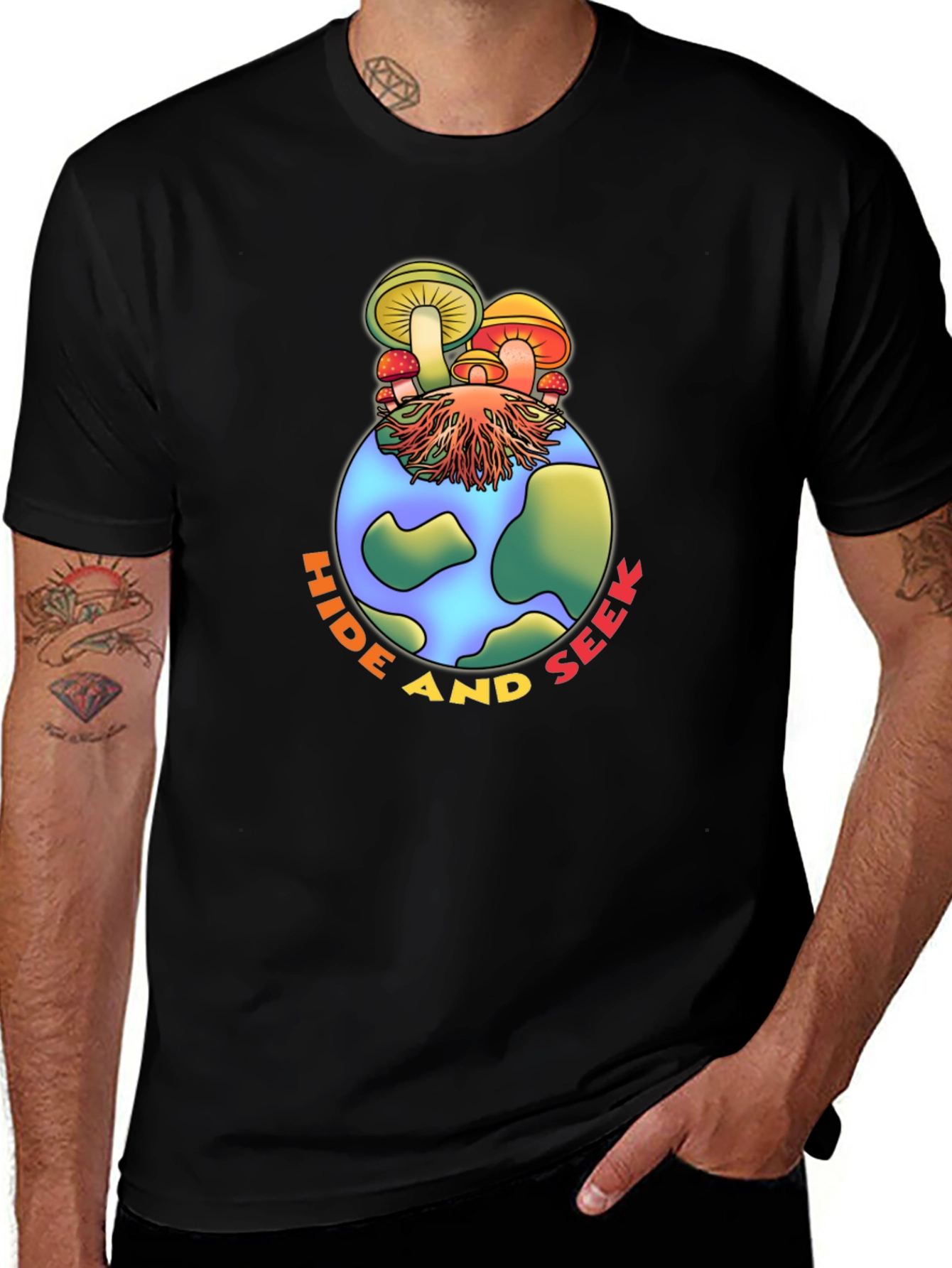 Hide and Seek Mushroom Earth Graphic Tee