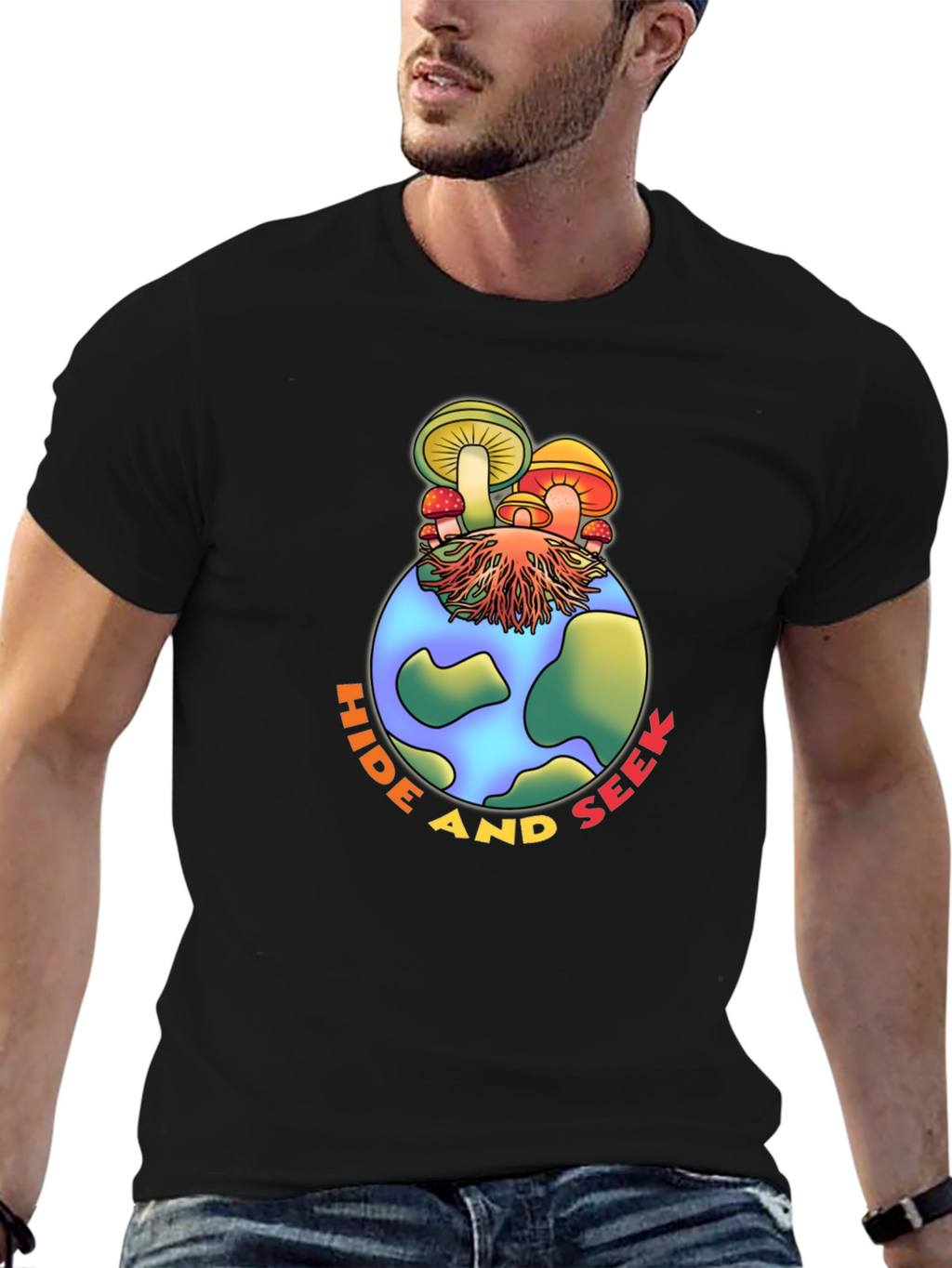 Hide and Seek Mushroom Earth Graphic Tee