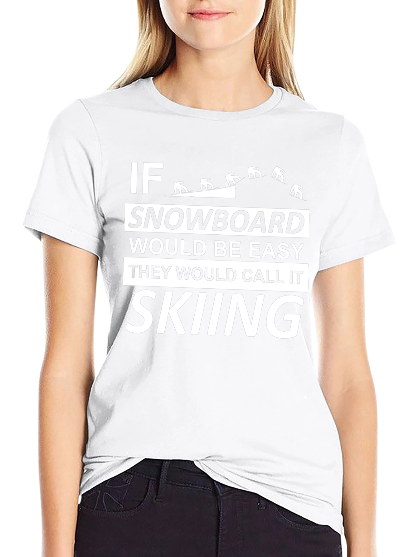 Snowboard vs Skiing Graphic Tee - Black