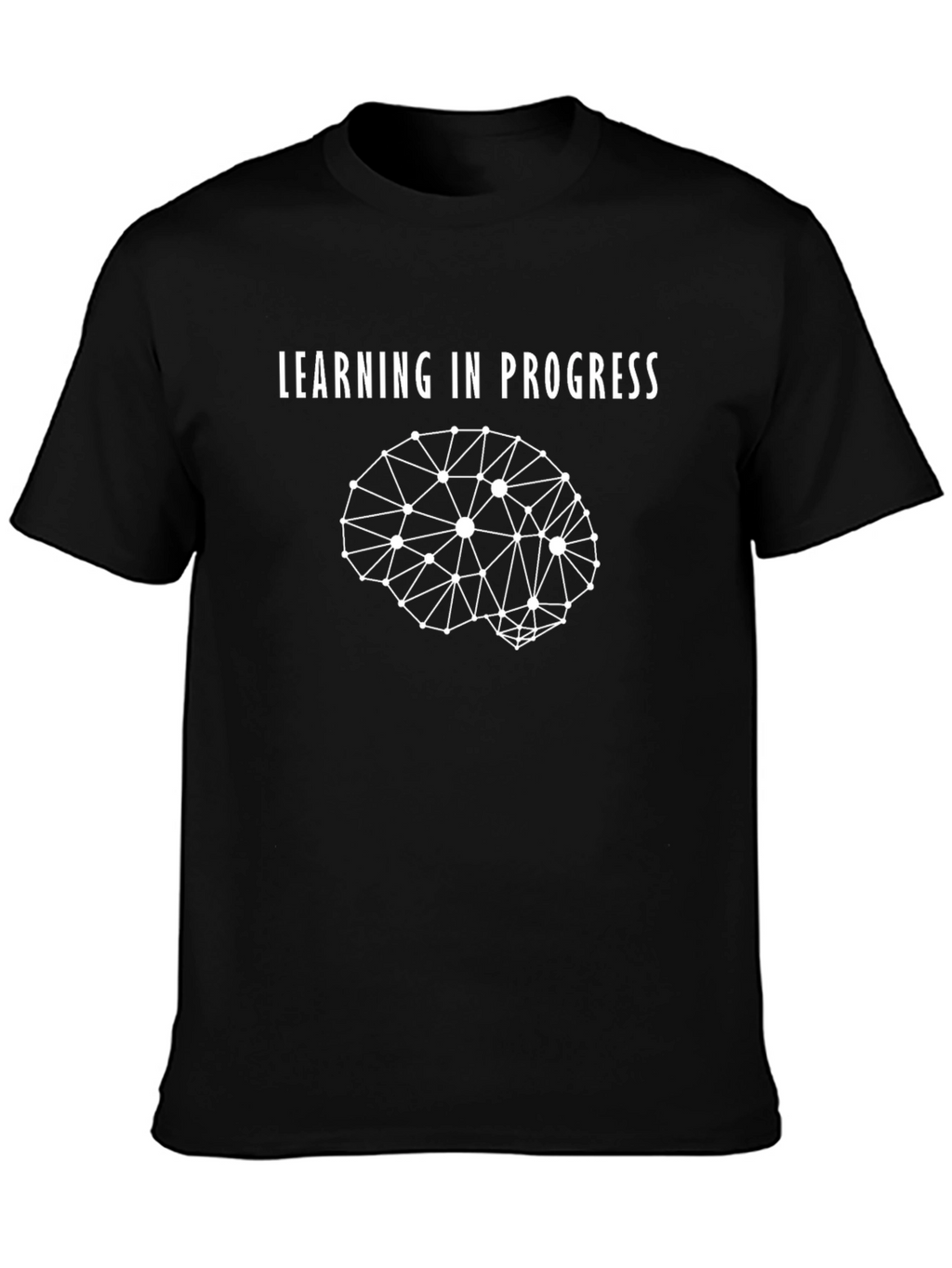 Learning In Progress Brain Tee - Black Cotton