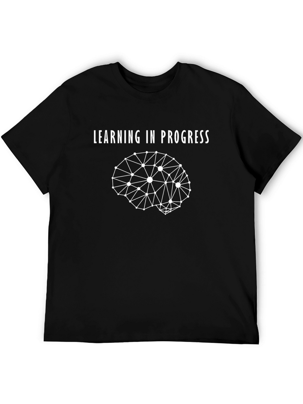 Learning In Progress Brain Tee - Black Cotton