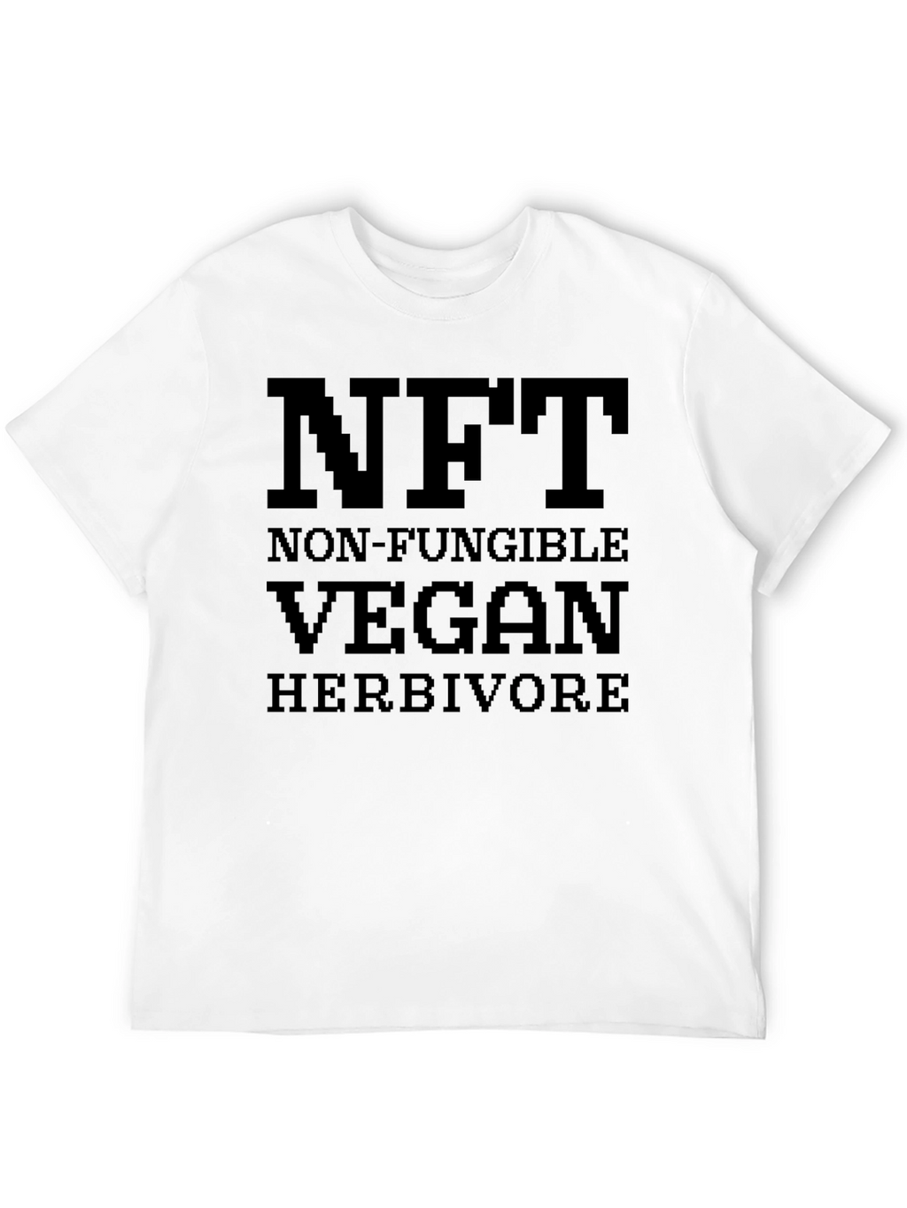 NFT Vegan Herbivore Pixel Art Black T-Shirt