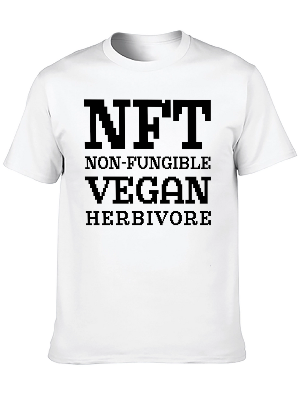 NFT Vegan Herbivore Pixel Art Black T-Shirt