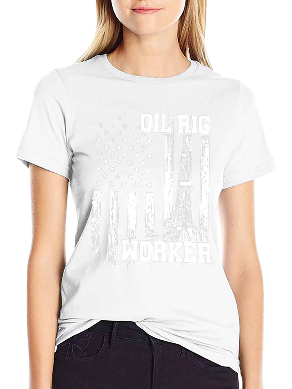 Oil Rig Worker American Flag T-Shirt