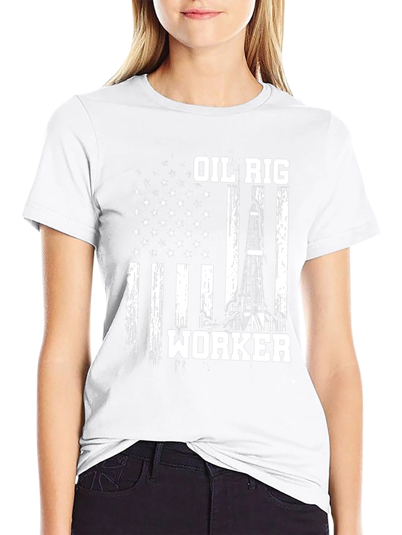 Oil Rig Worker American Flag T-Shirt