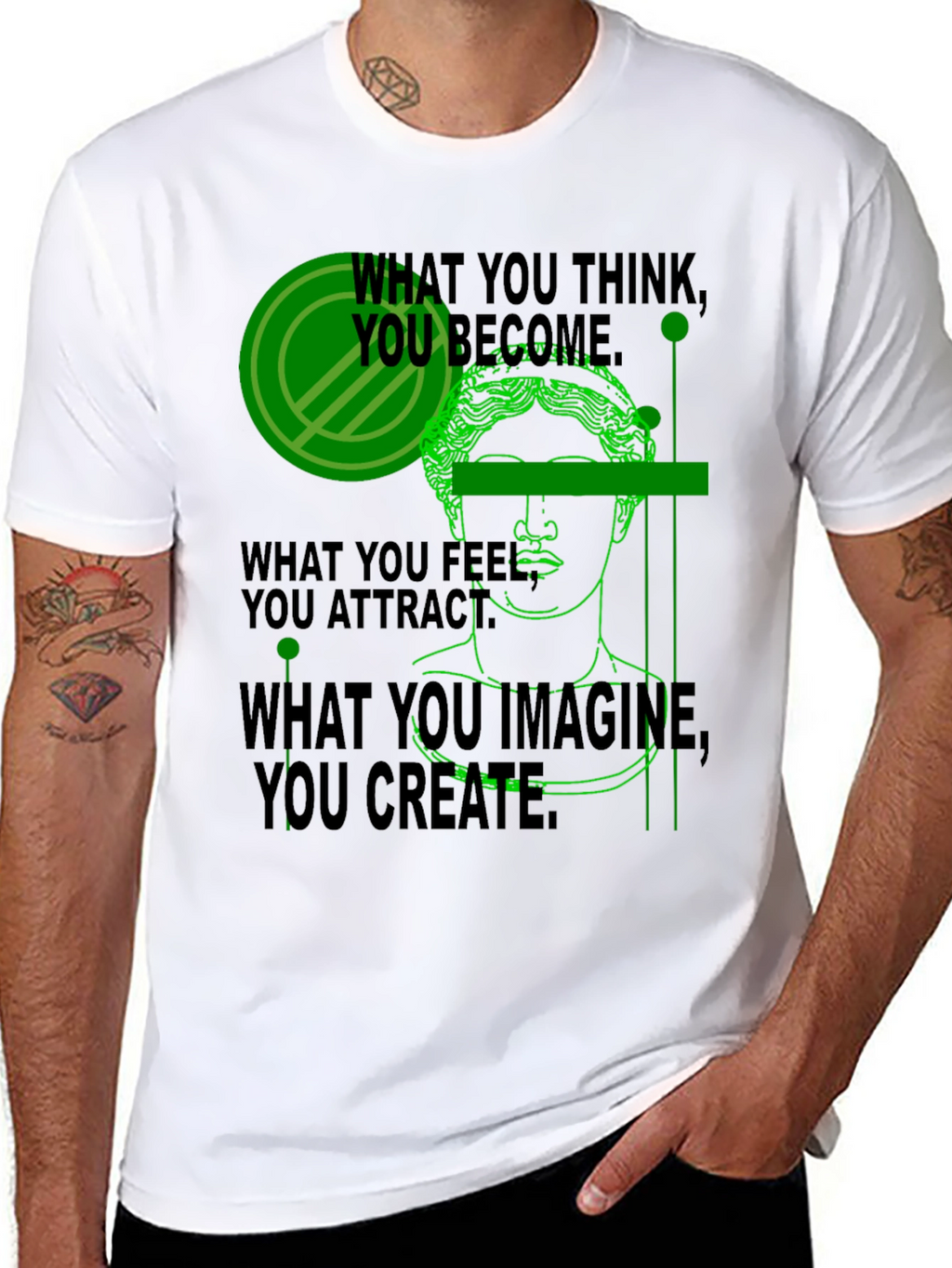 Philosophical Graphic Tee - Think Feel Imagine