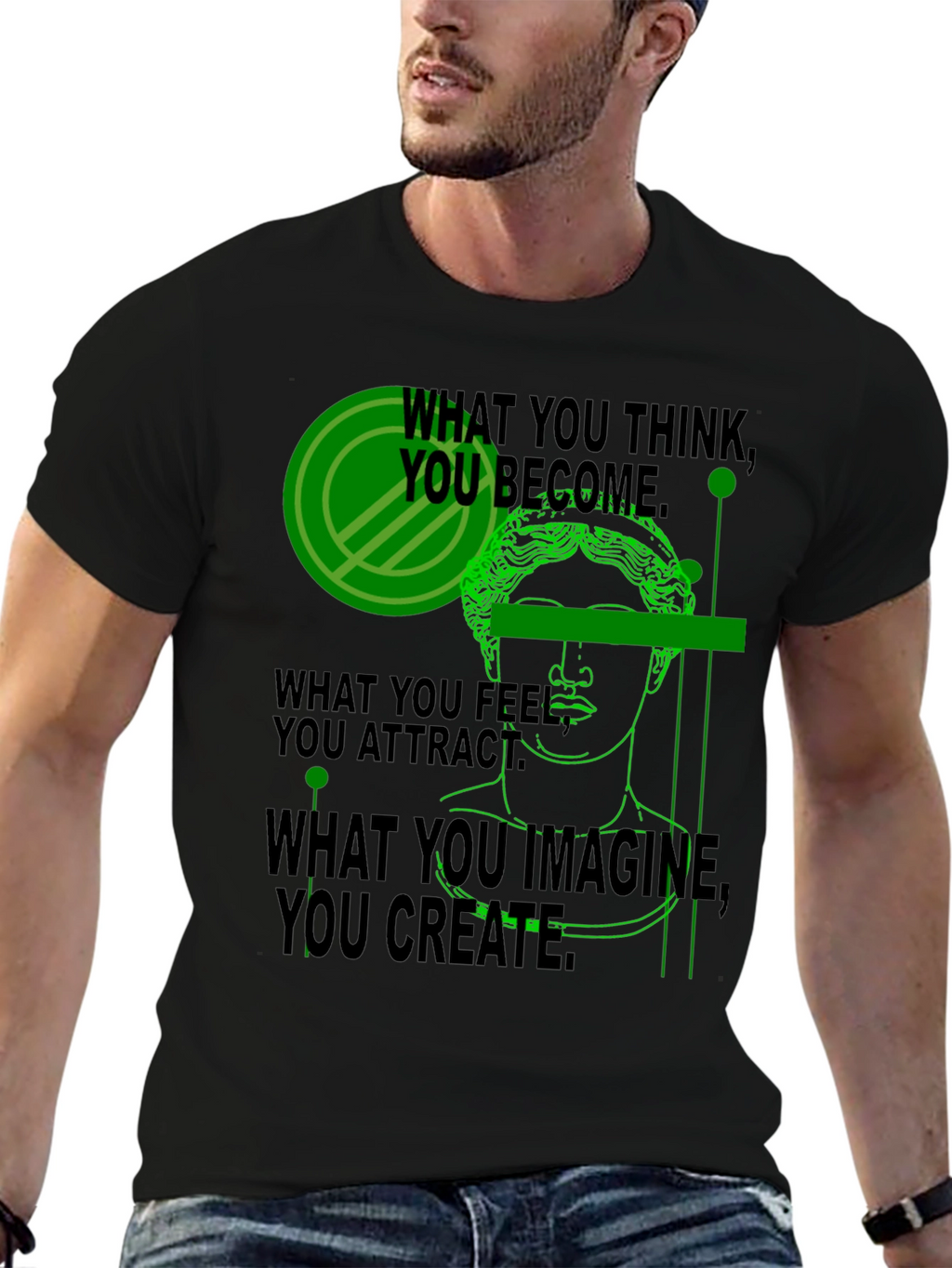 Philosophical Graphic Tee - Think Feel Imagine