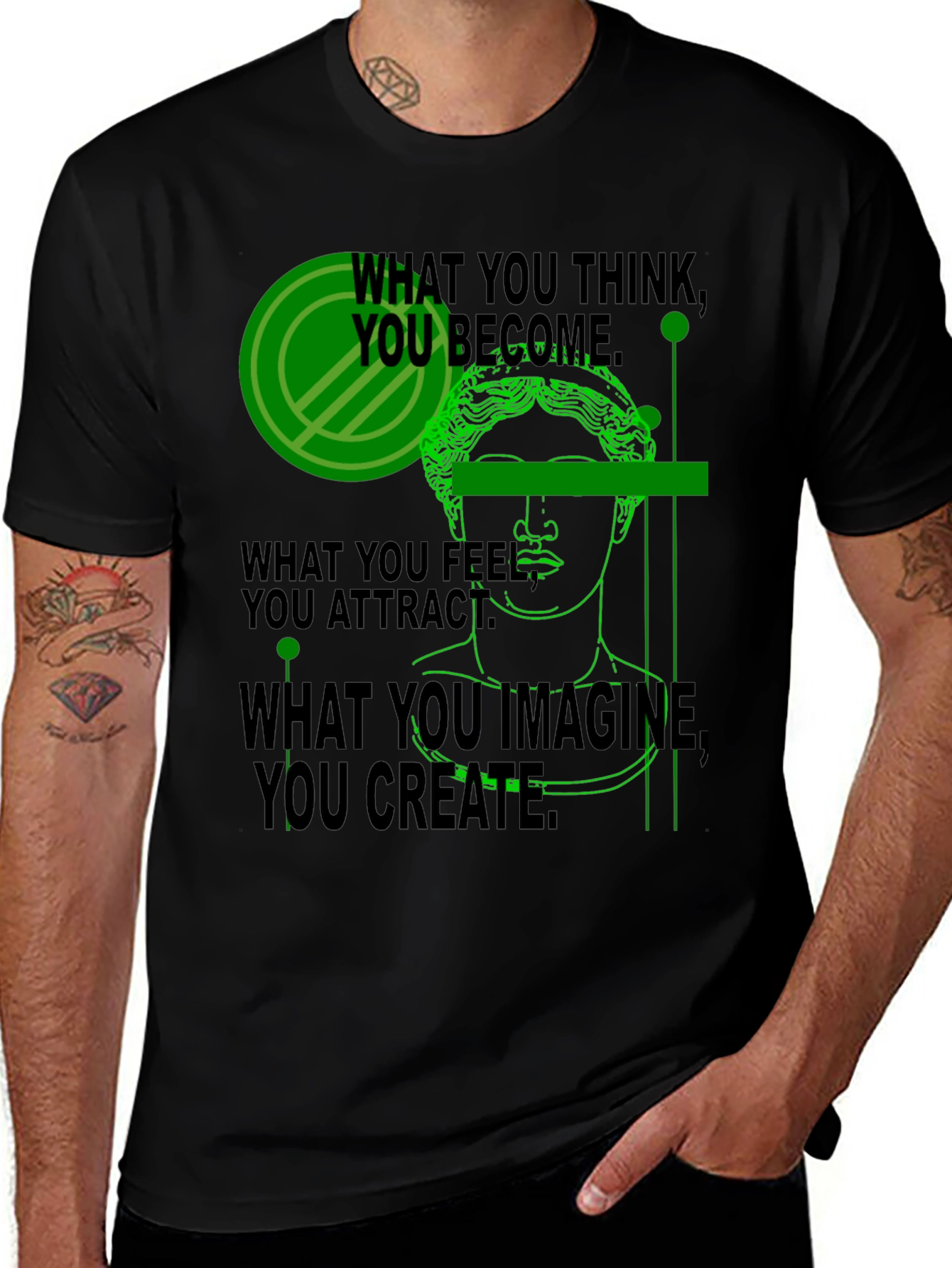 Philosophical Graphic Tee - Think Feel Imagine