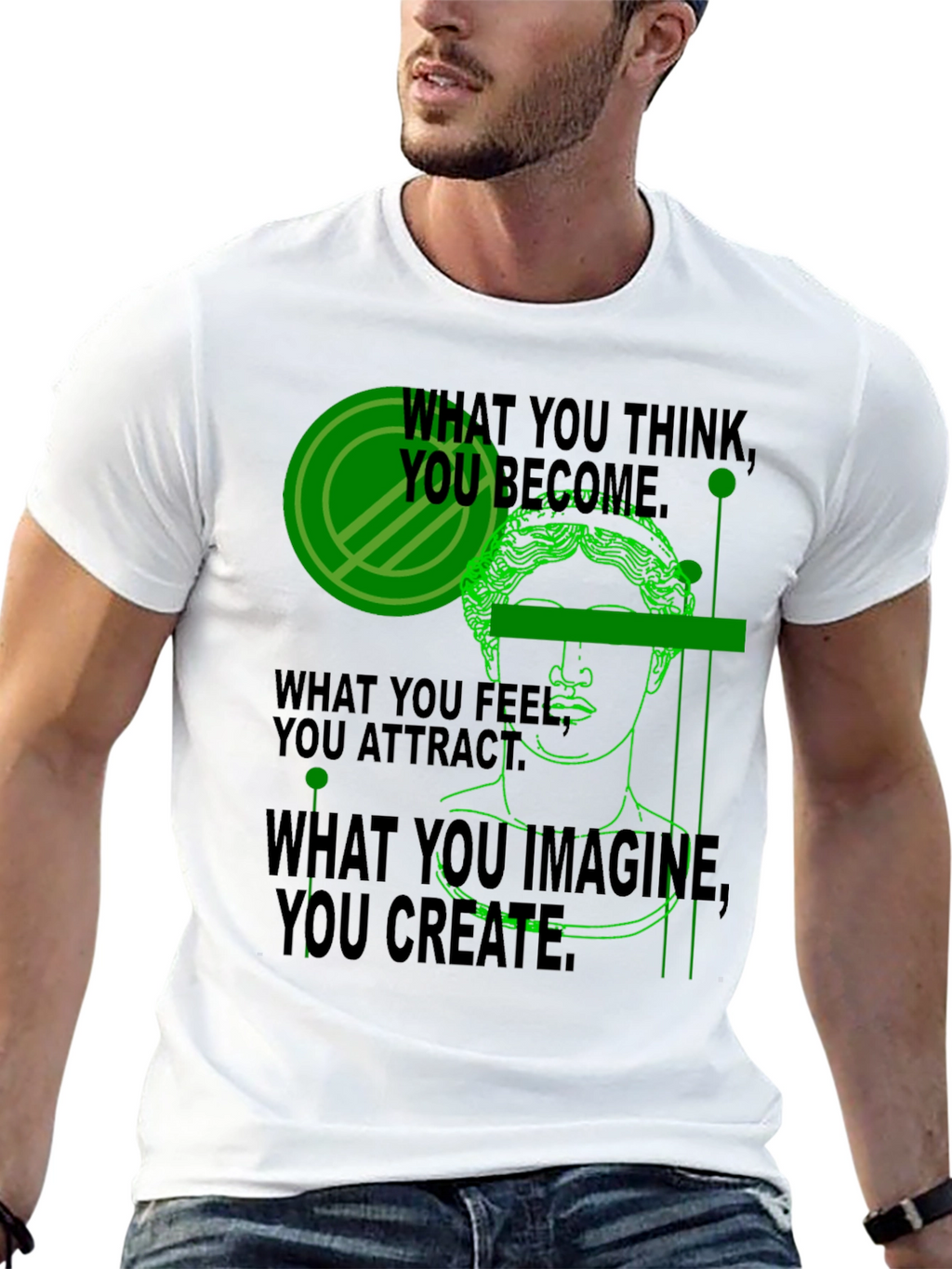 Philosophical Graphic Tee - Think Feel Imagine