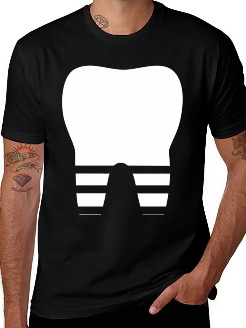 Dental Humor T-Shirt - Tooth with Braces Design