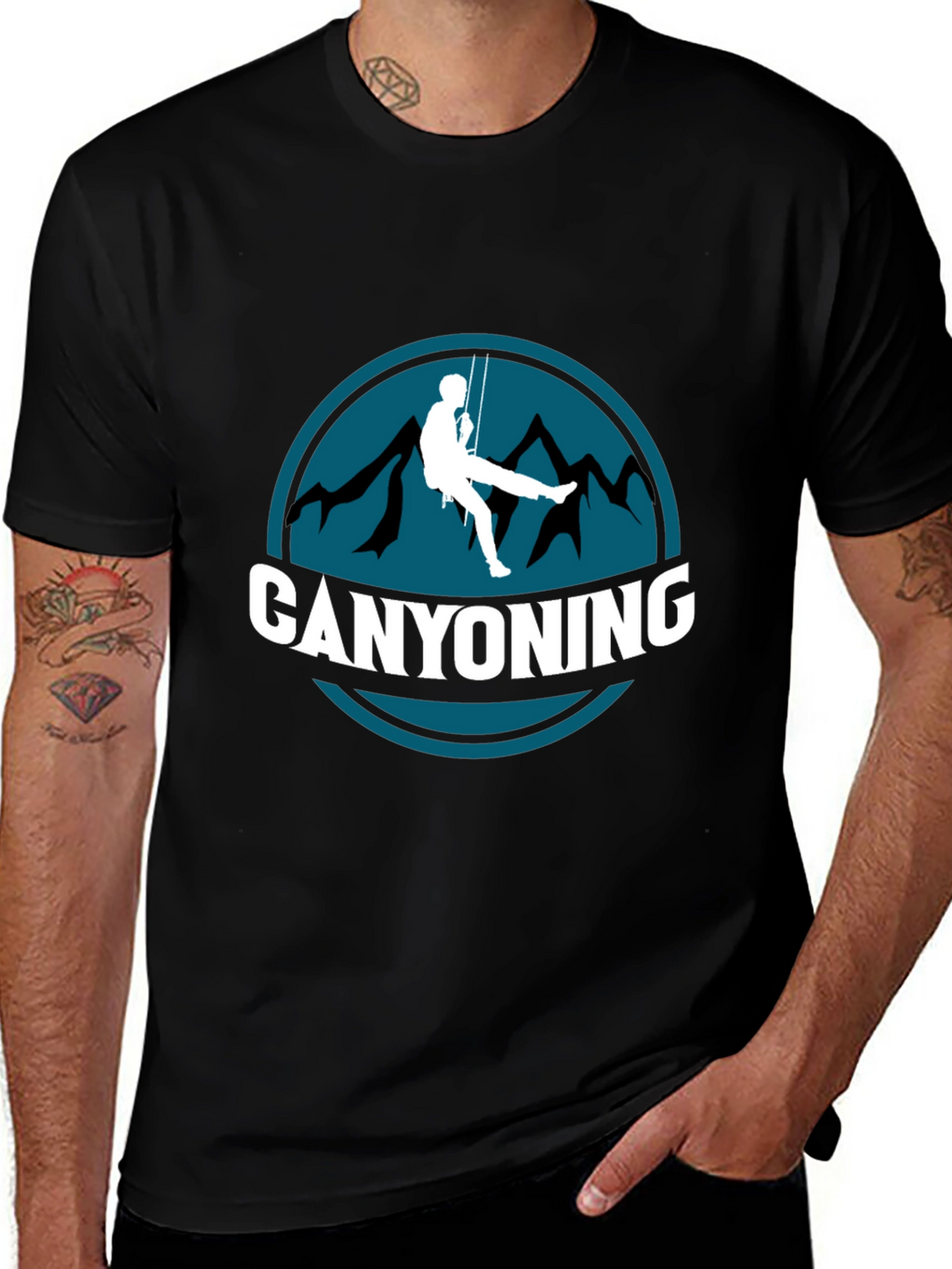 Canyoning Graphic Tee - Adventure Black T-Shirt