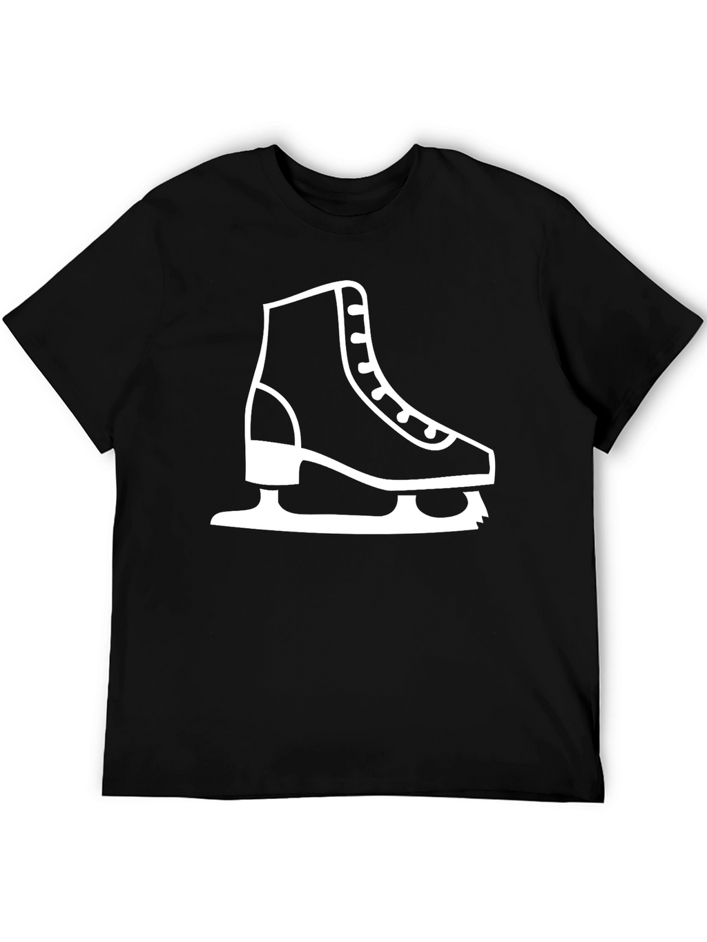 Ice Skate Graphic Tee - Black Cotton T-Shirt