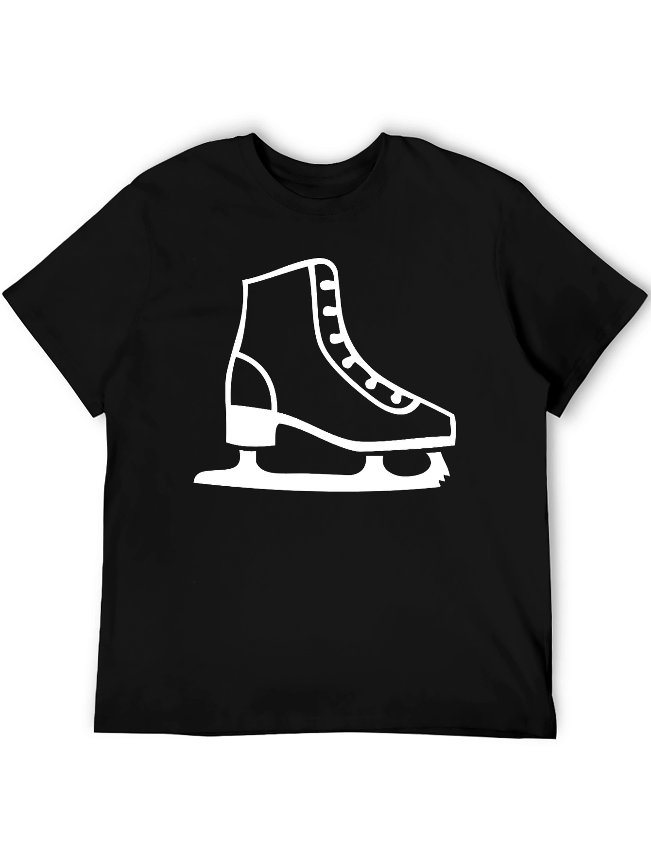 Ice Skate Graphic Tee - Black Cotton T-Shirt