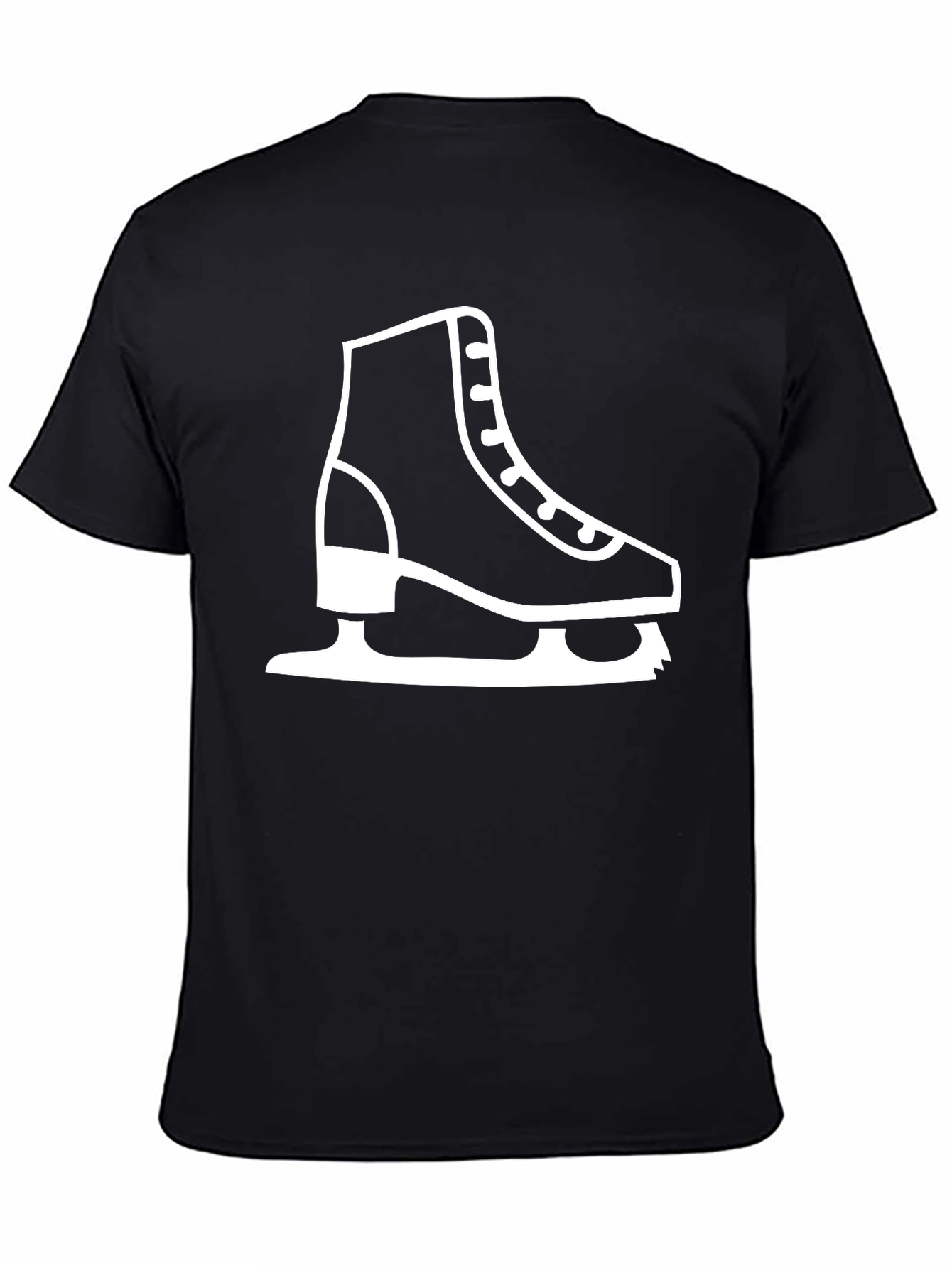 Ice Skate Graphic Tee - Black Cotton T-Shirt