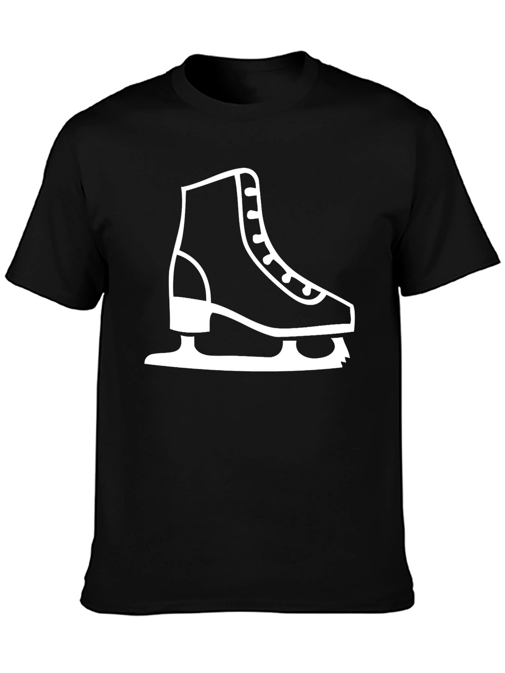 Ice Skate Graphic Tee - Black Cotton T-Shirt