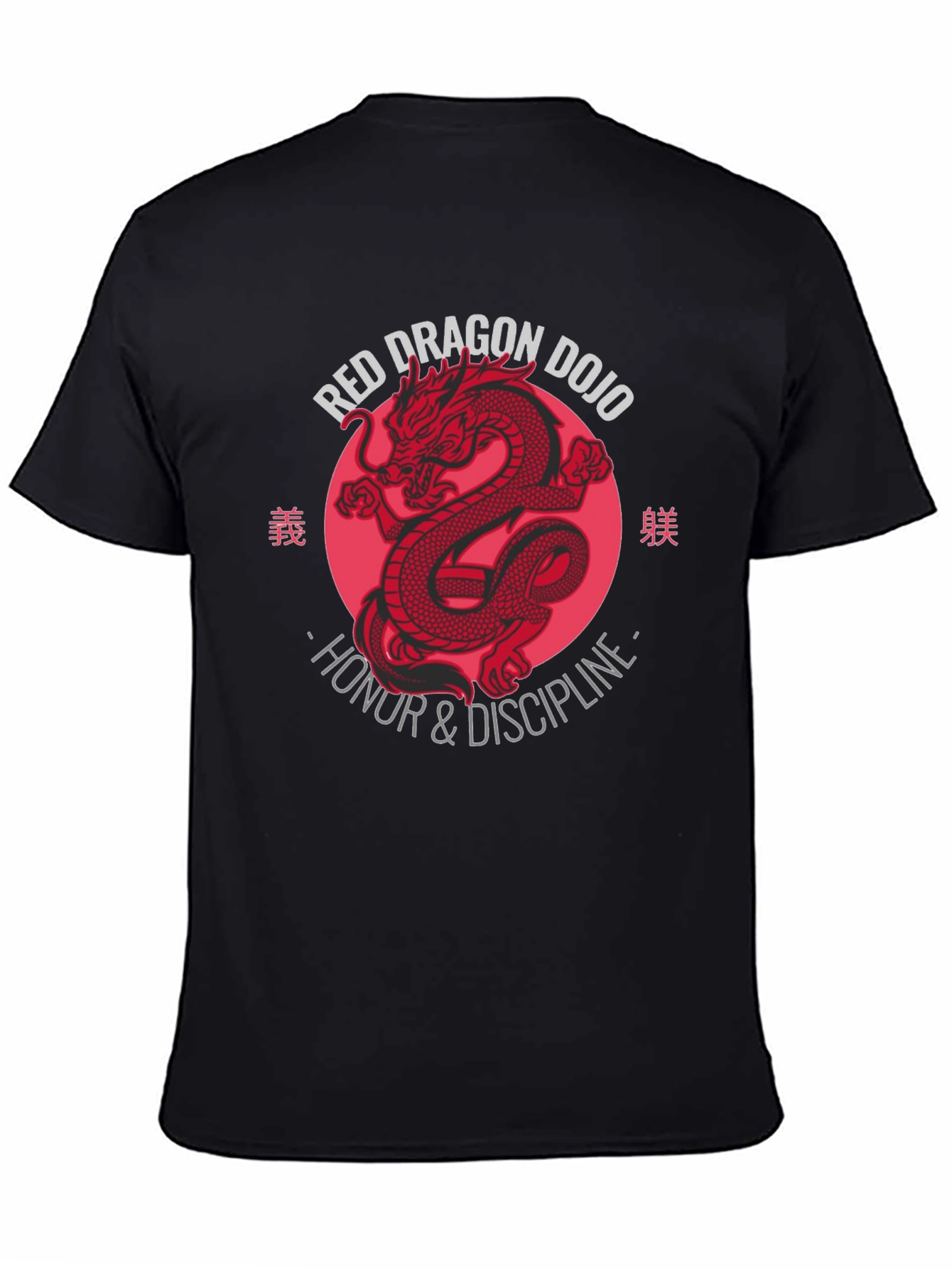 Red Dragon Dojo T-Shirt - Honor & Discipline Design