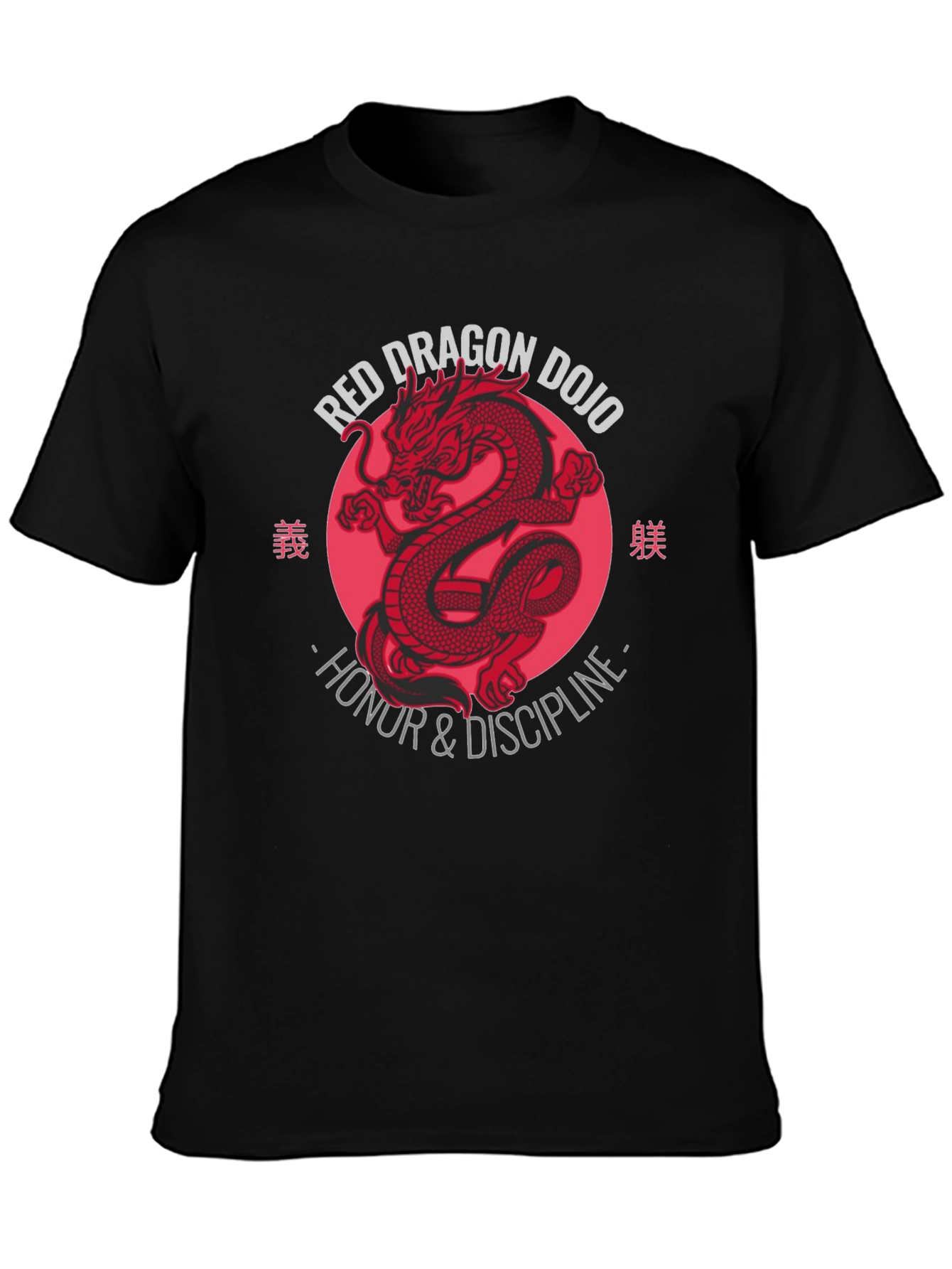Red Dragon Dojo T-Shirt - Honor & Discipline Design