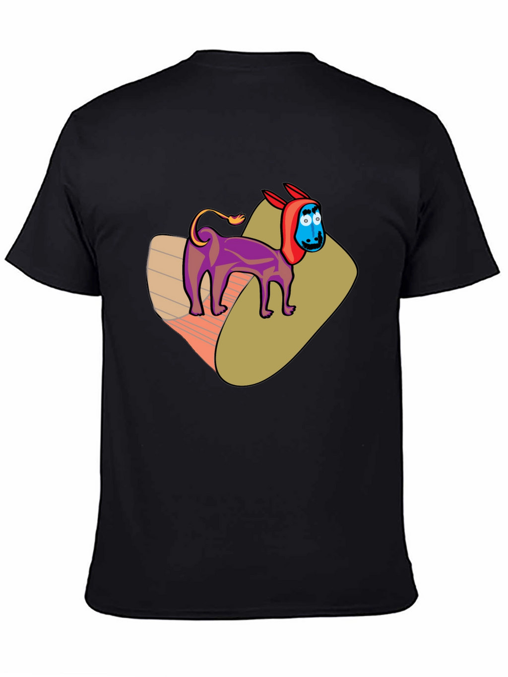 Cartoon Donkey Graphic Tee - Novelty Black T-Shirt