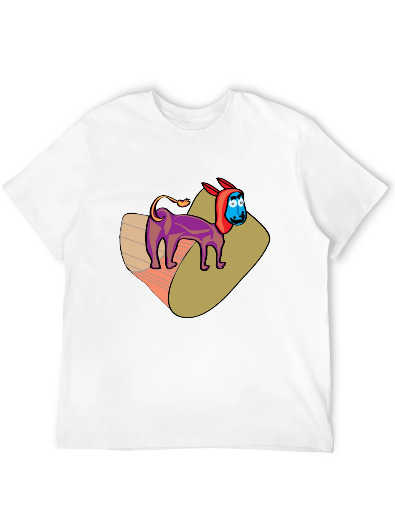 Cartoon Donkey Graphic Tee - Novelty Black T-Shirt