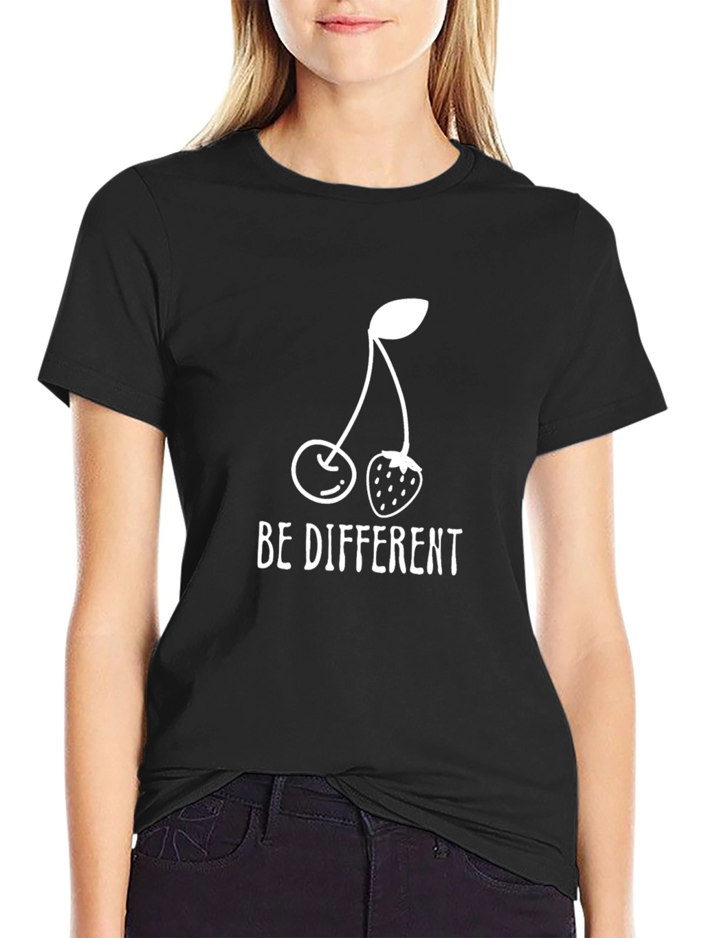 Be Different Tee: Cherry Strawberry Graphic T-Shirt