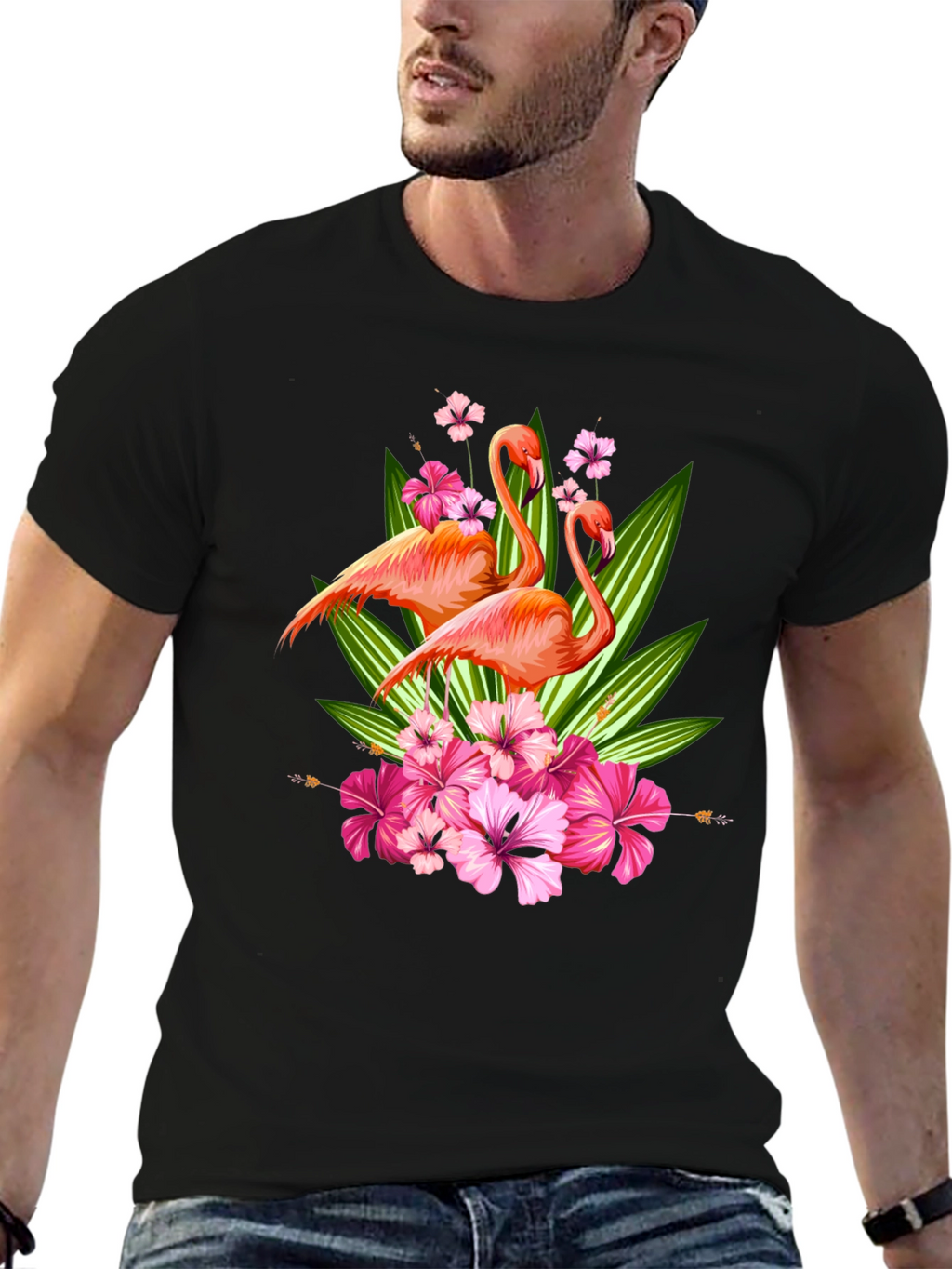Flamingo Floral Graphic T-Shirt