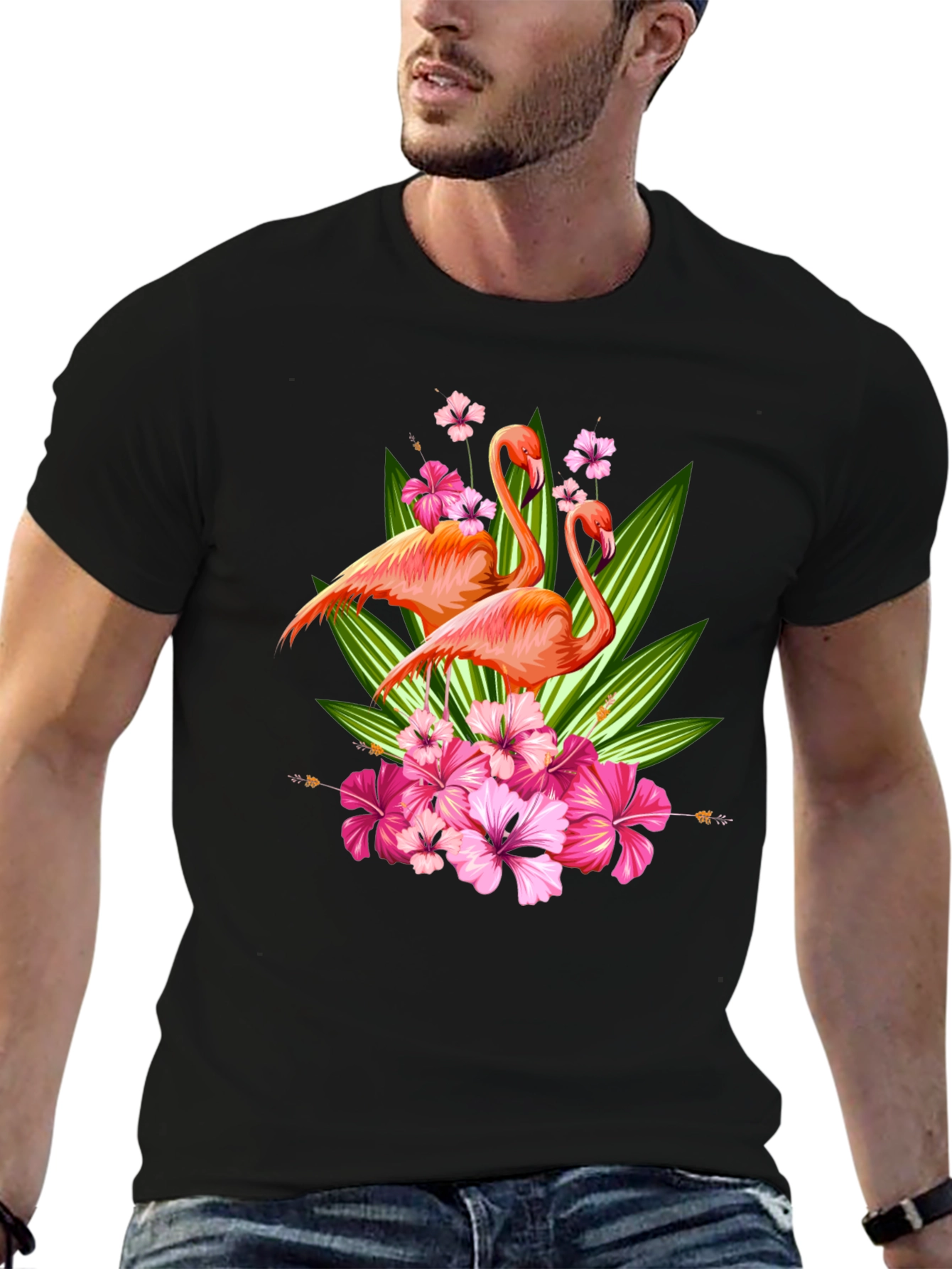 Flamingo Floral Graphic T-Shirt