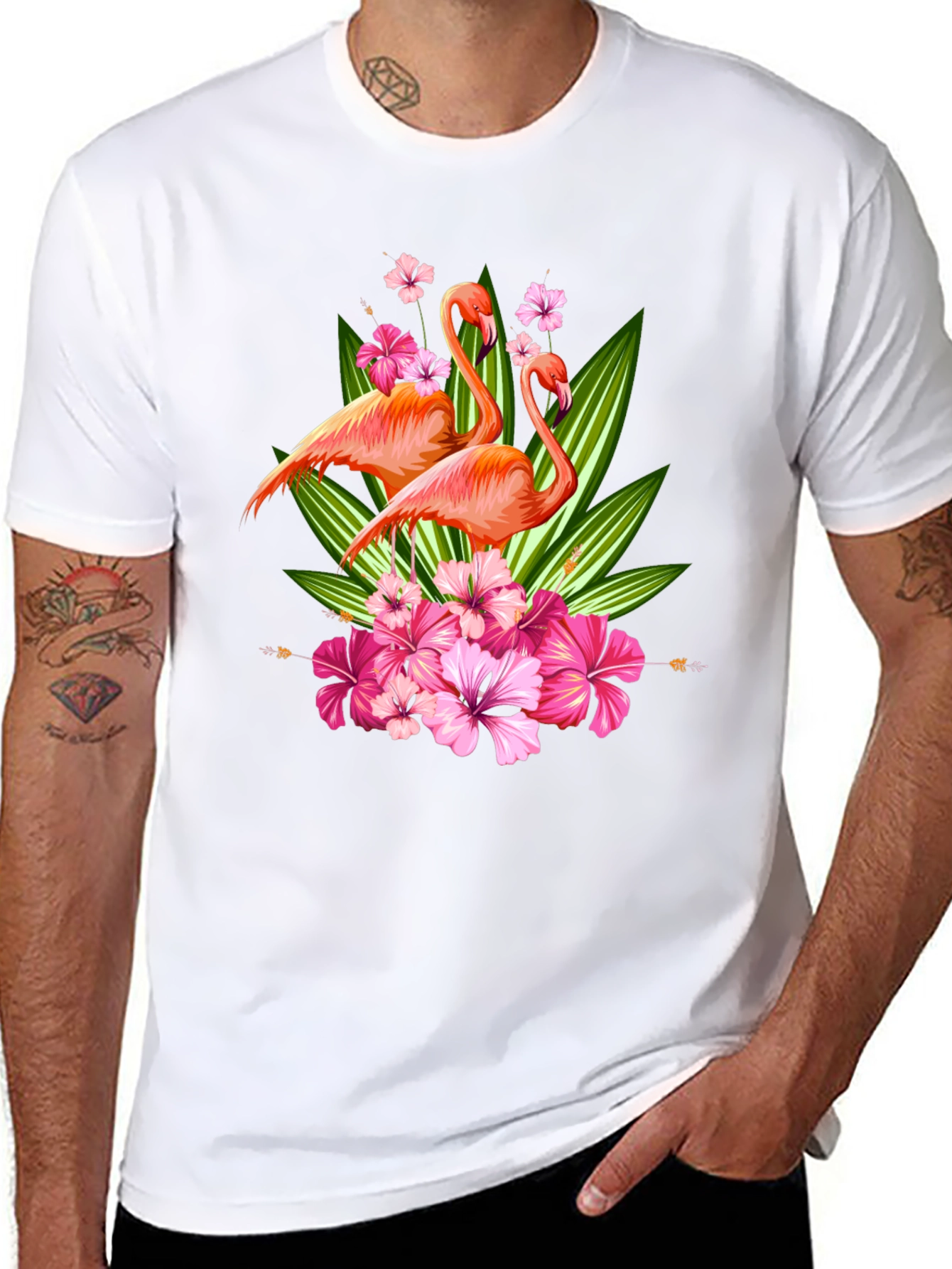 Flamingo Floral Graphic T-Shirt