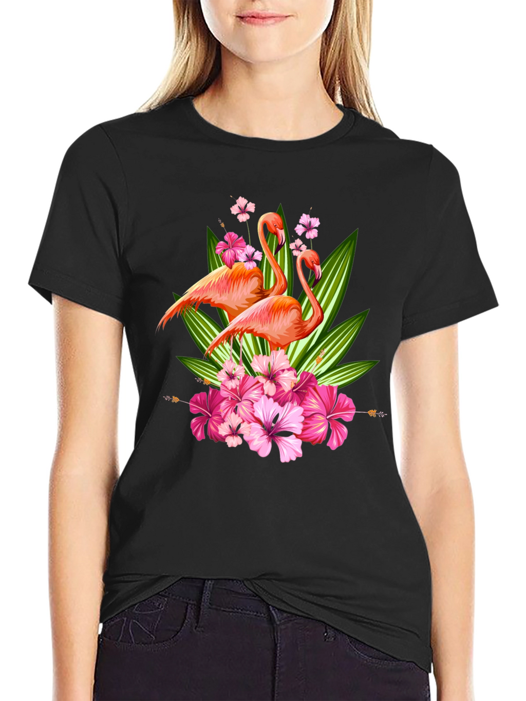 Flamingo Floral Graphic T-Shirt
