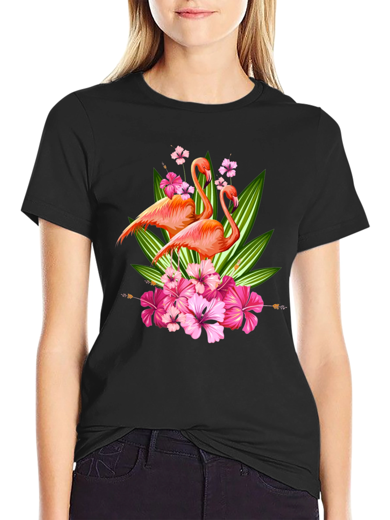 Flamingo Floral Graphic T-Shirt