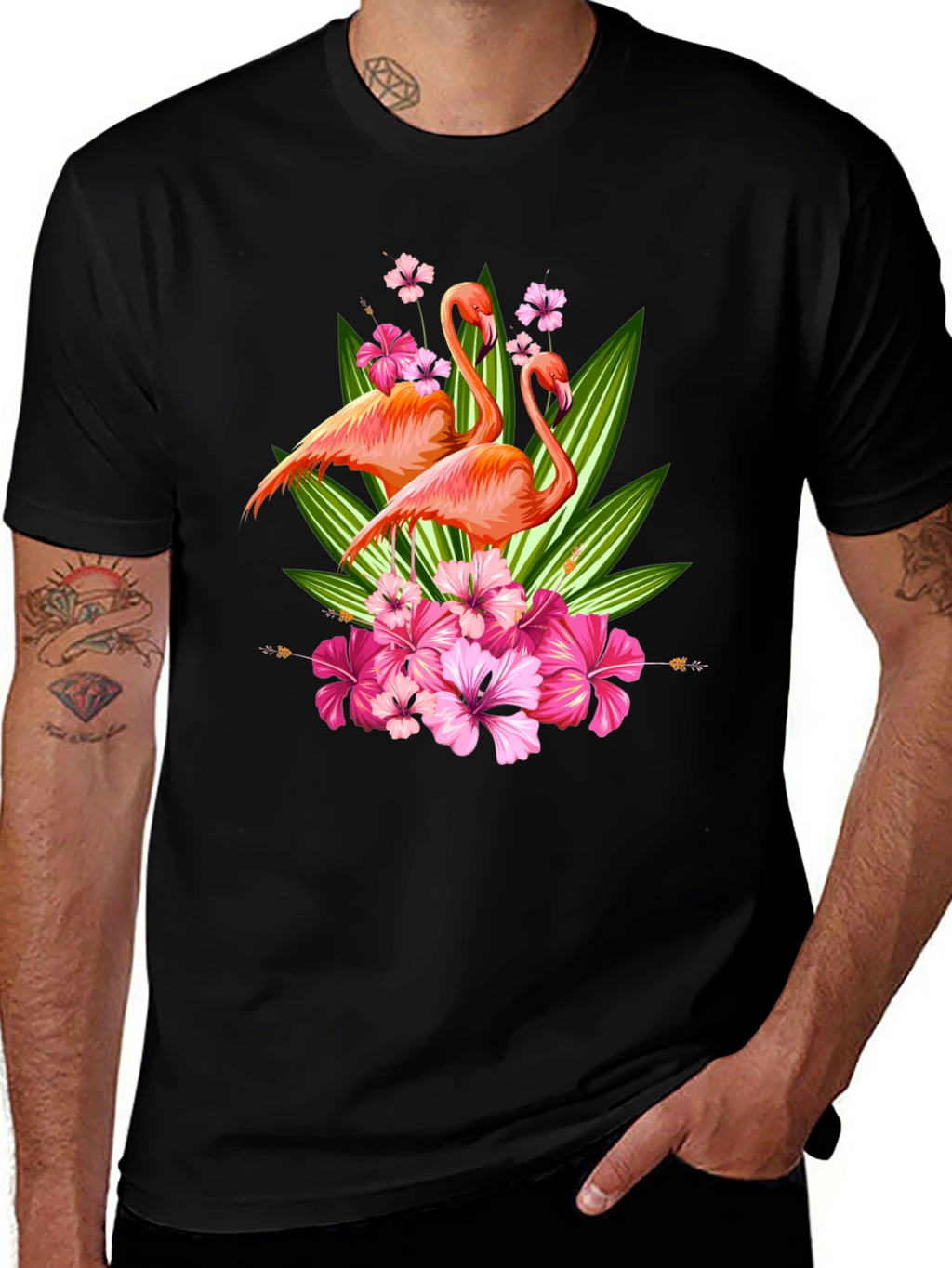 Flamingo Floral Graphic T-Shirt
