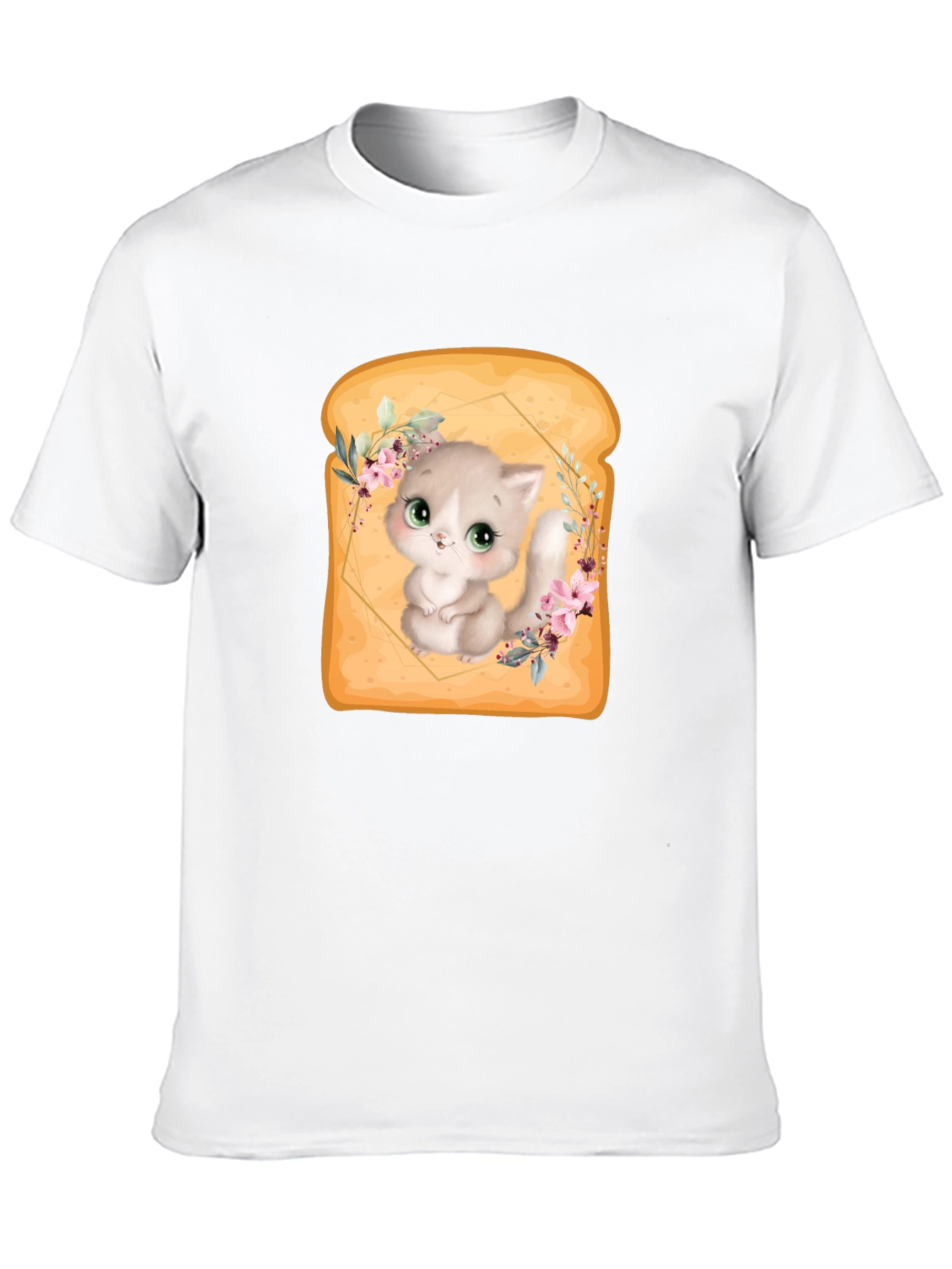 Cute Kitten in Toast T-Shirt - Unique Graphic Tee