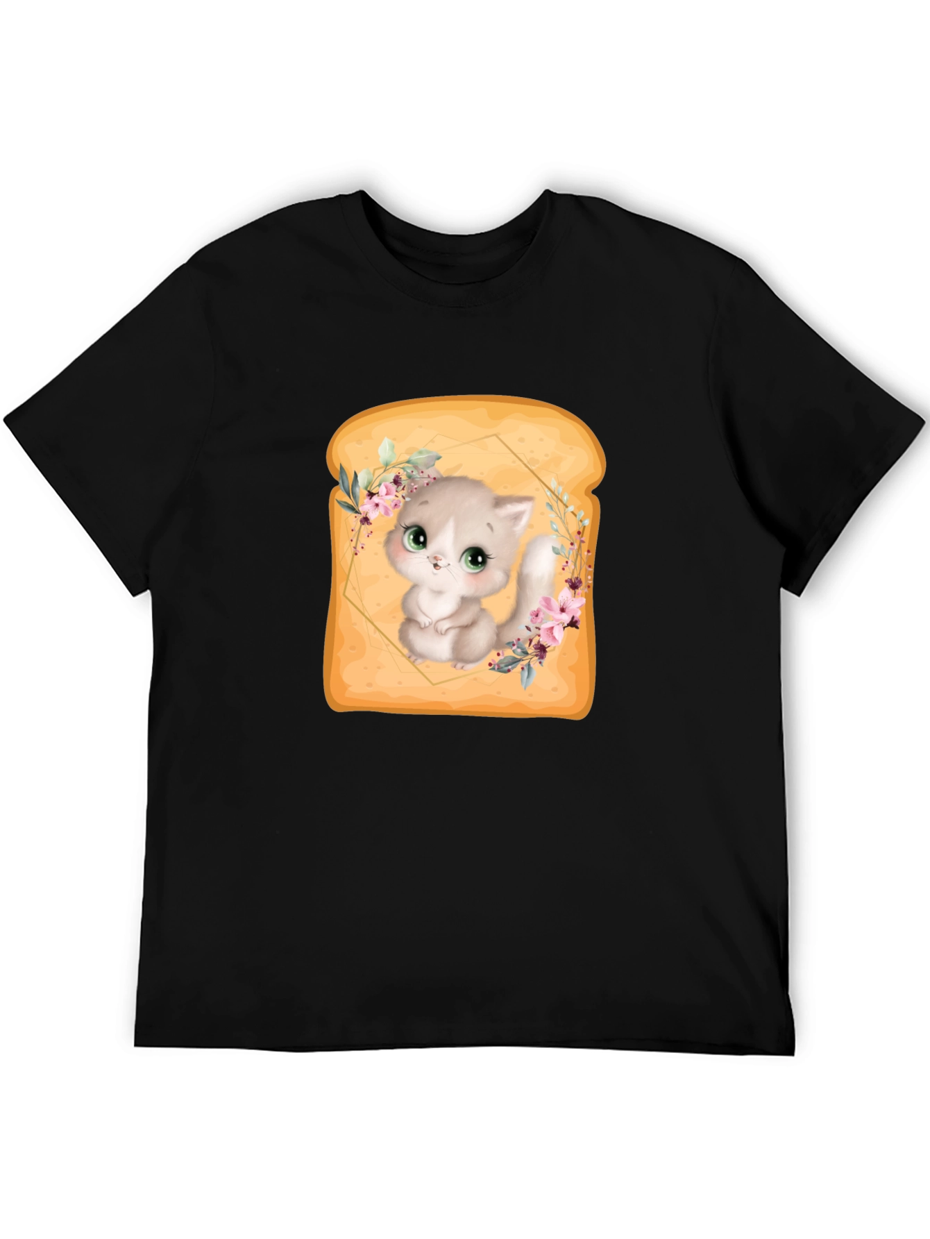 Cute Kitten in Toast T-Shirt - Unique Graphic Tee
