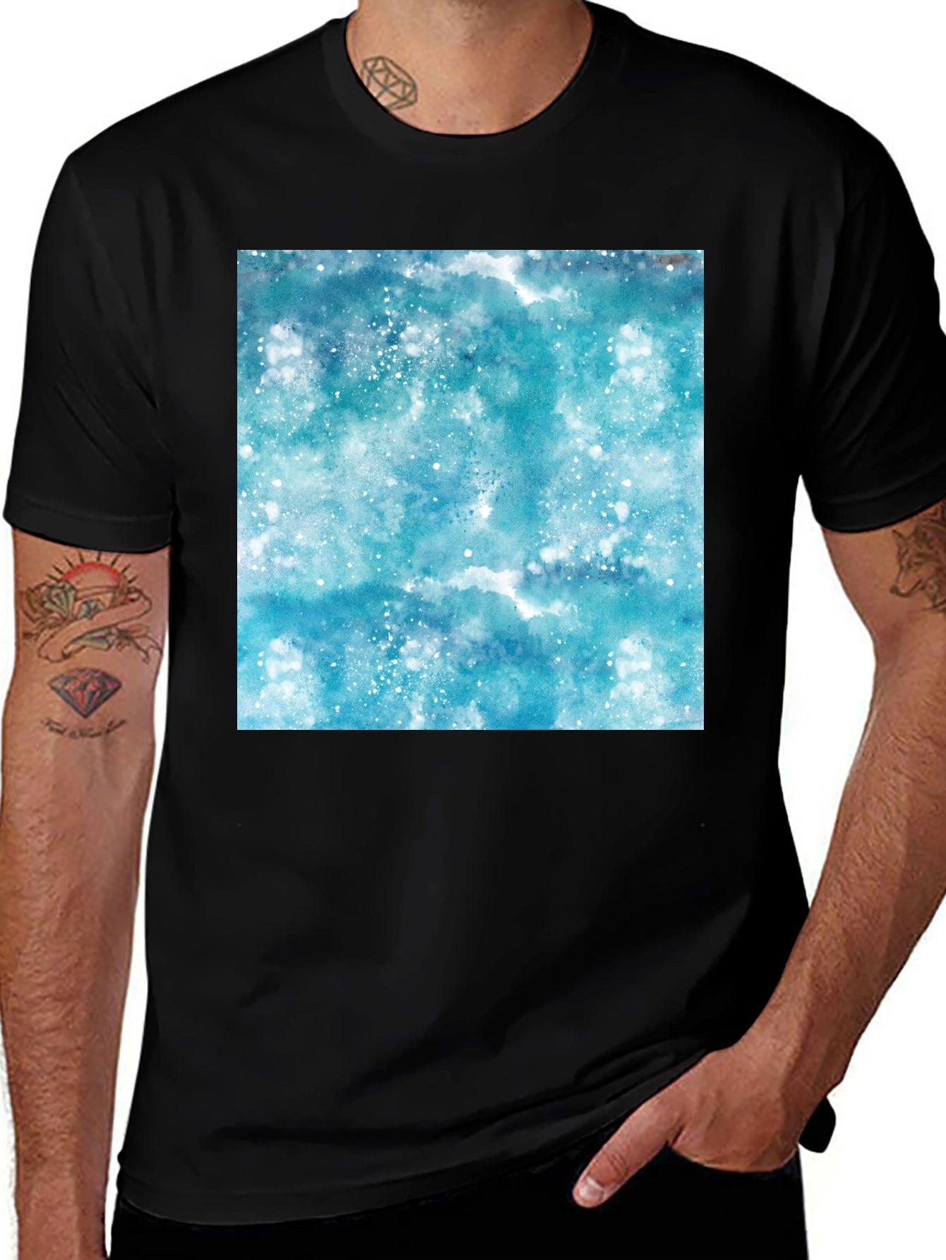 Watercolor Galaxy Print Tee - Modern Streetwear