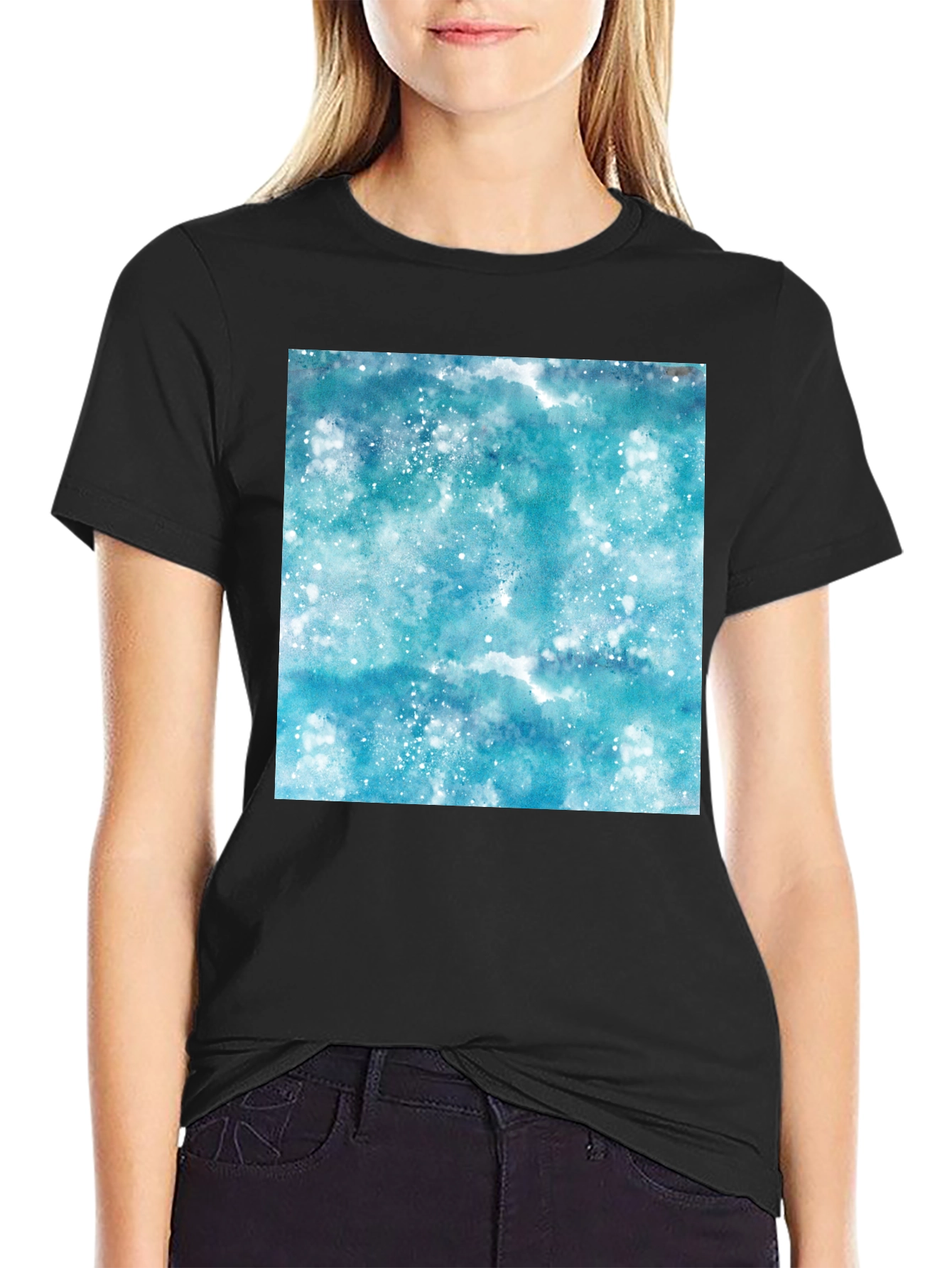 Watercolor Galaxy Print Tee - Modern Streetwear
