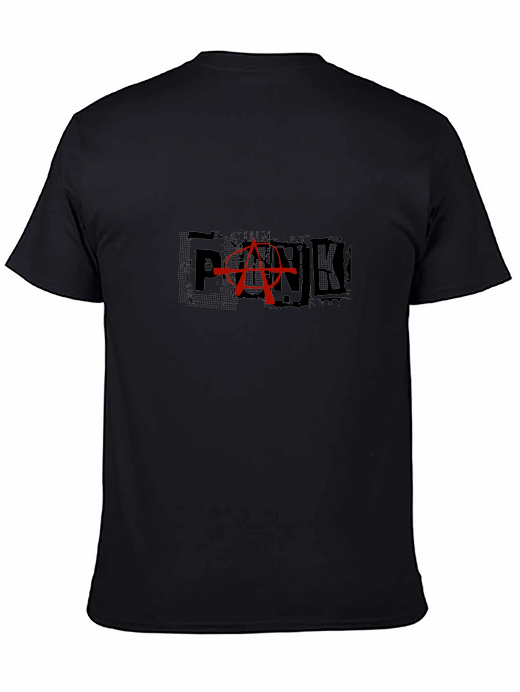 Edgy Punk Anarchy Graphic Print Black T-Shirt