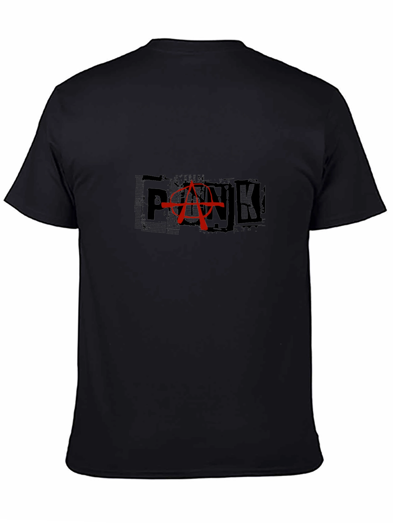 Edgy Punk Anarchy Graphic Print Black T-Shirt